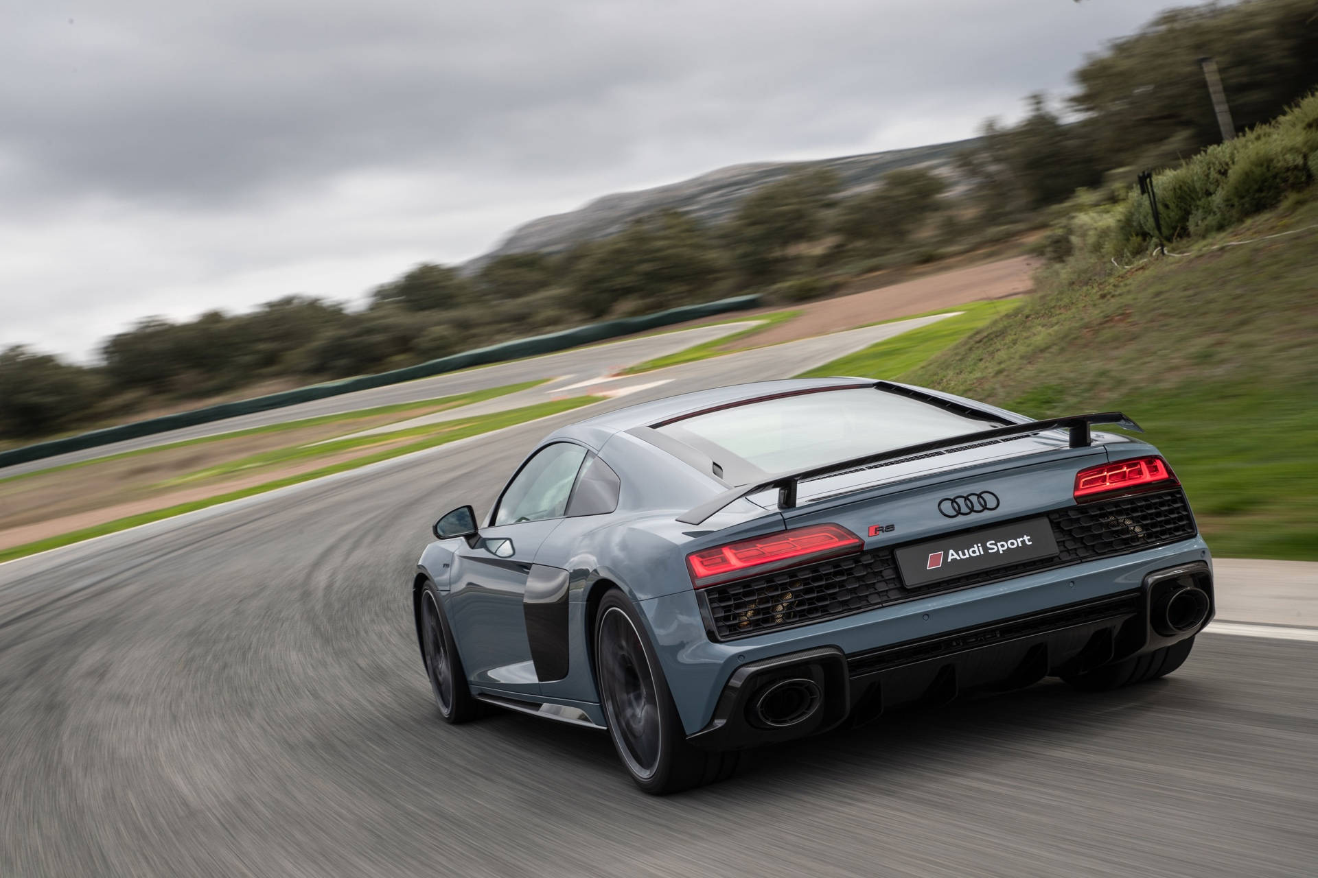 Audi R8, grey, speeding, Full HD Desktop Wallpaper