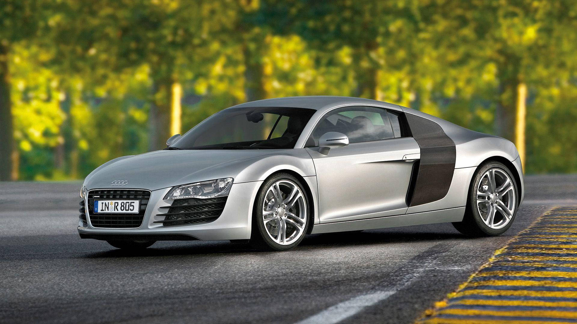 Audi R8, silver, sports car, Full HD Desktop Wallpaper