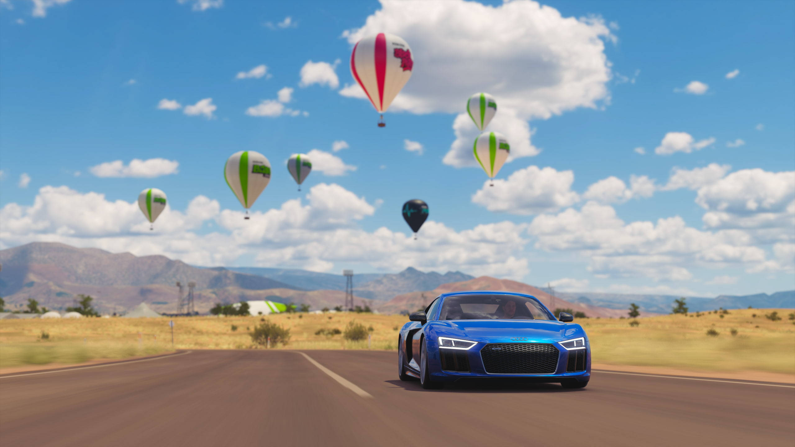 Audi R8, 2k blue, desert road, 2K Desktop Wallpaper