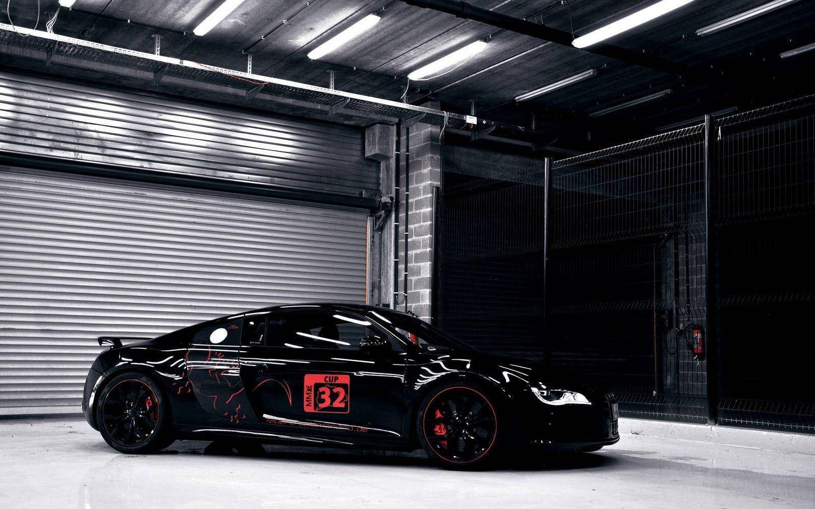 Audi R8, black, red accents, HD Desktop Wallpaper