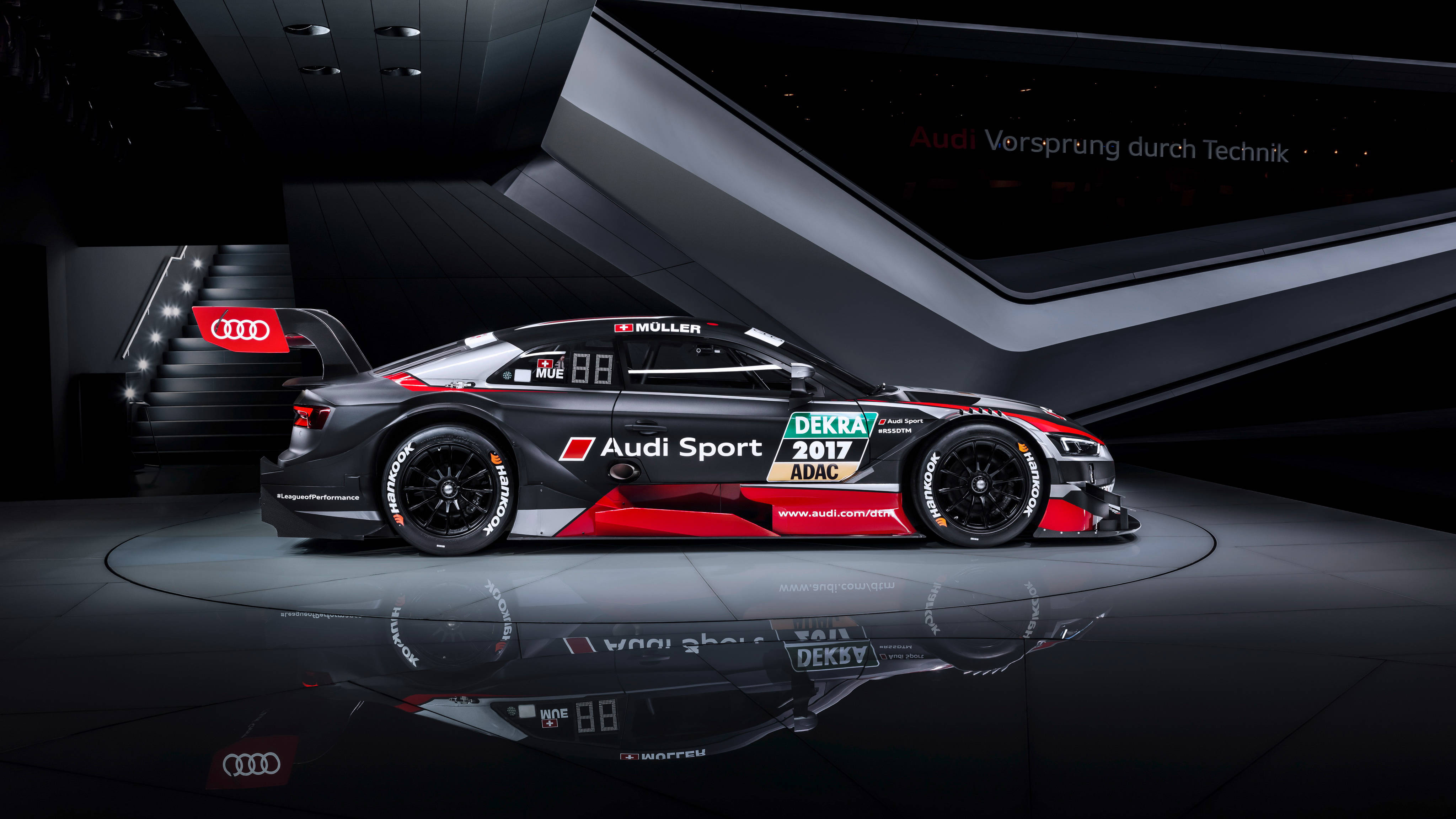 2017 Audi RS, Black And Red, number 88, 4K Desktop Wallpaper