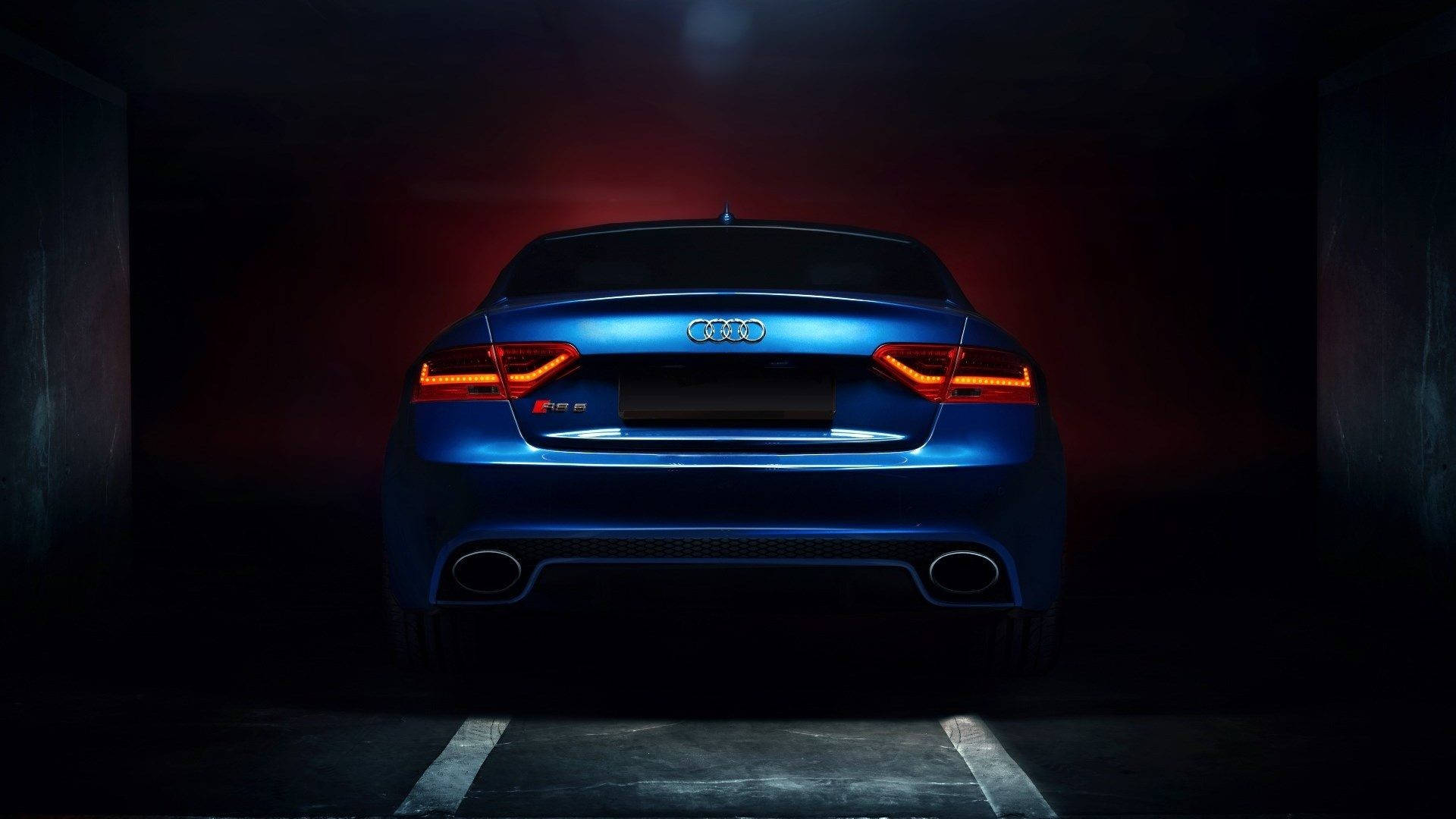 2013 Audi RS 5, blue, illuminated taillights, Full HD Desktop Wallpaper