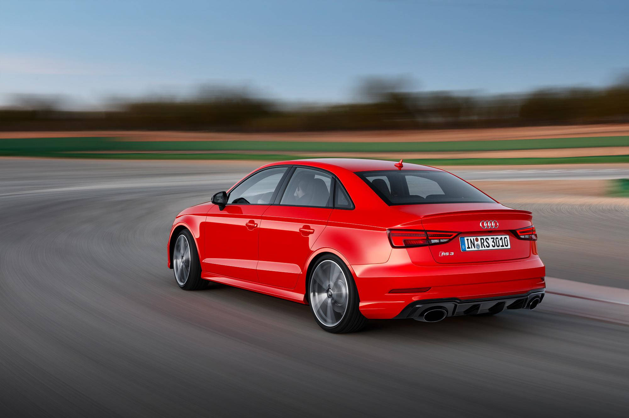 2019 Audi RS 3, red, sedan, Full HD Desktop Wallpaper