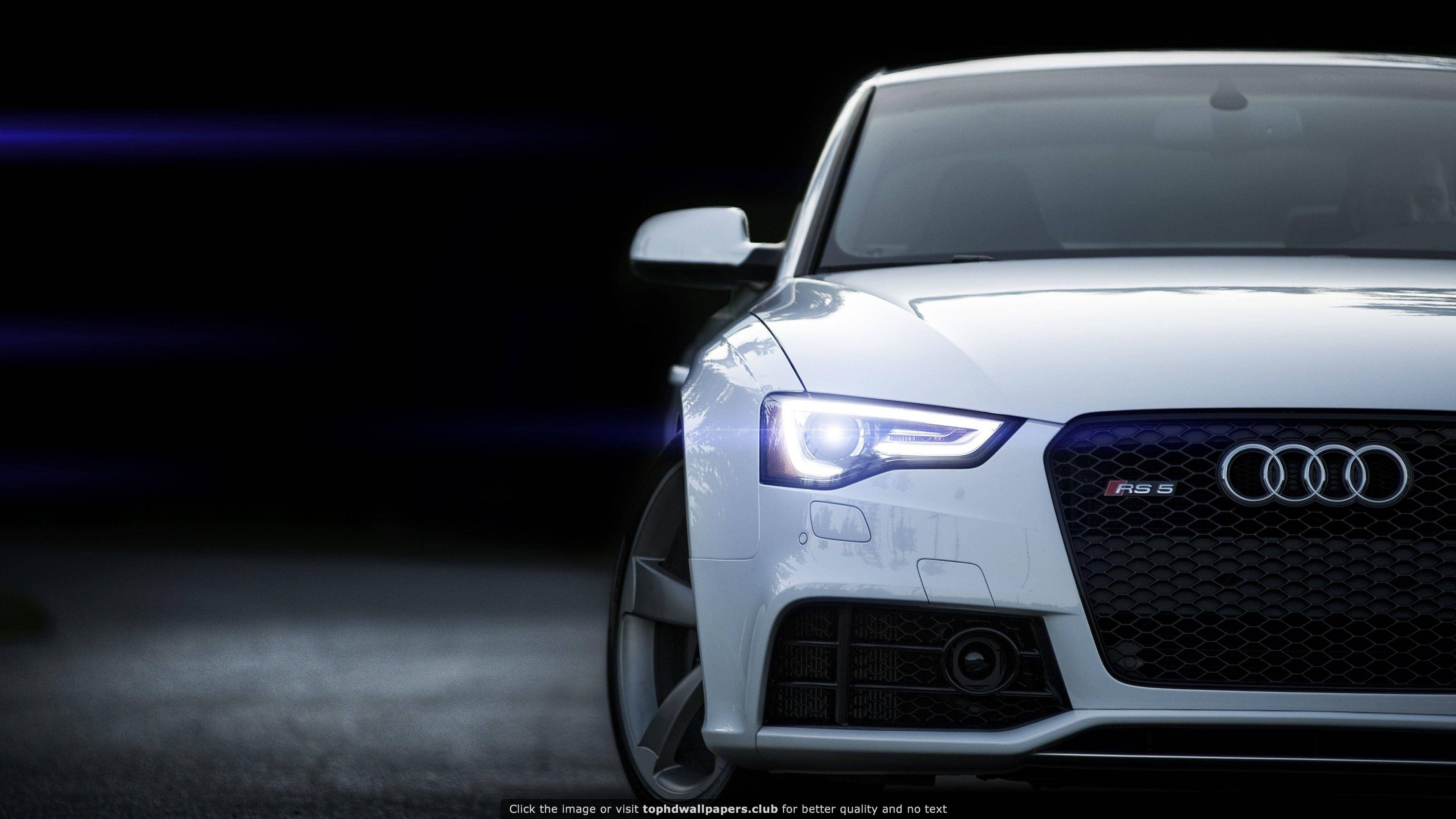 2014 Audi RS 5, headlight, sleek white, 4K Desktop Wallpaper