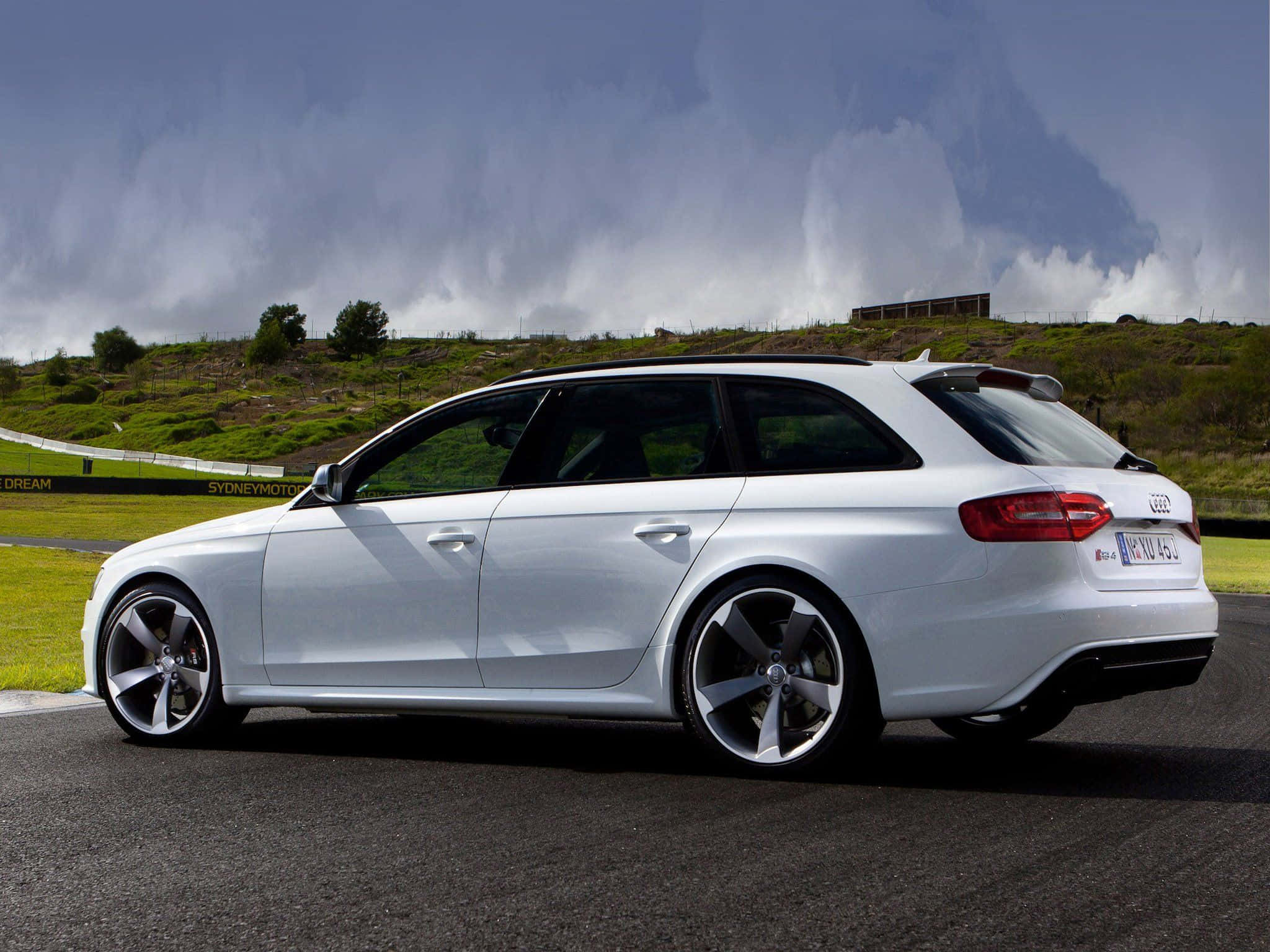 Audi RS4, silver, station wagon, Full HD Desktop Wallpaper