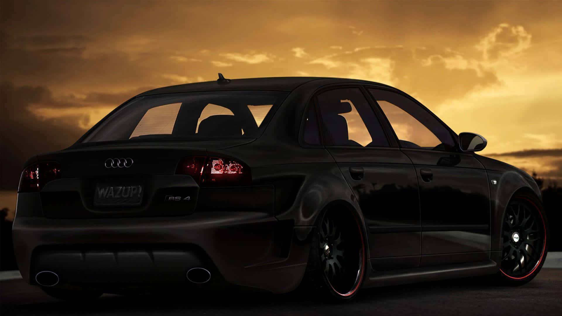 Audi RS4, black, red-accented wheels, Full HD Desktop Wallpaper
