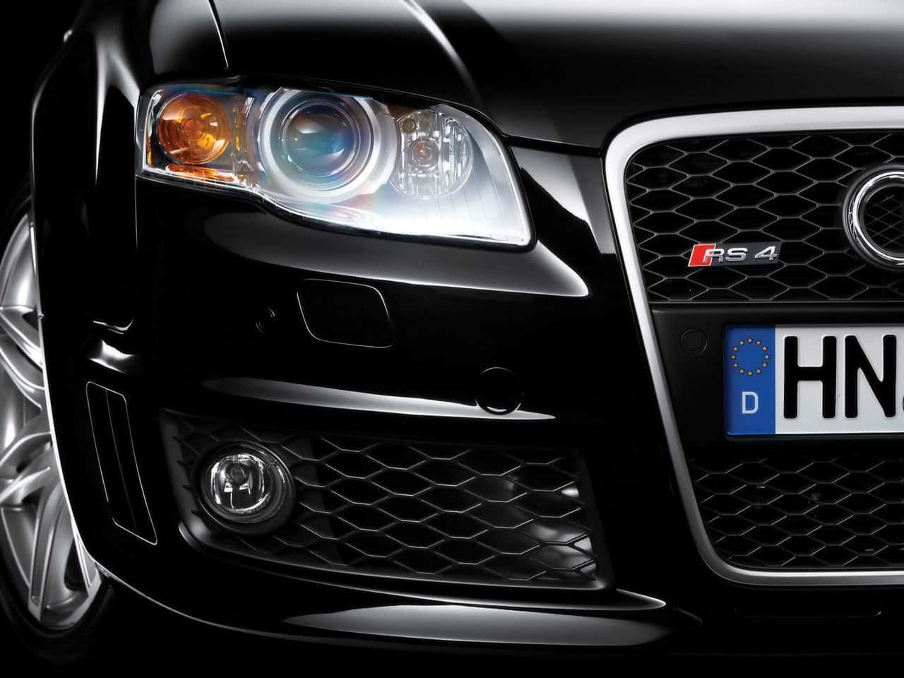 Audi RS4, black, front grille, HD Desktop Wallpaper