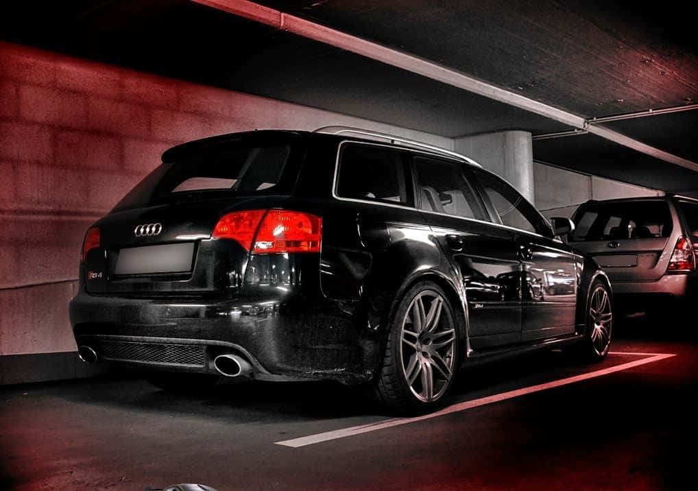 Audi RS4, glossy black, station wagon, SD Desktop Wallpaper