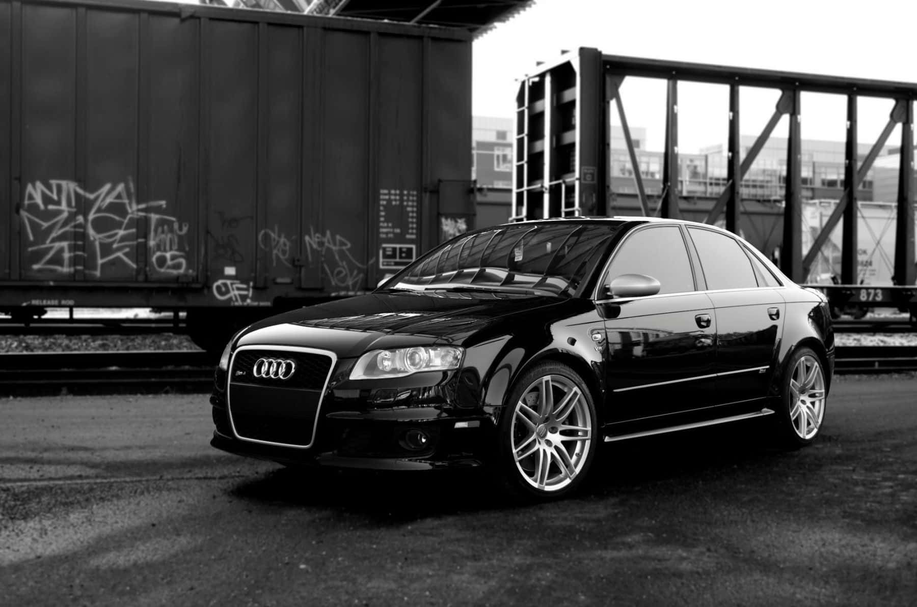 Audi RS5, black, custom wheels, HD Desktop Wallpaper