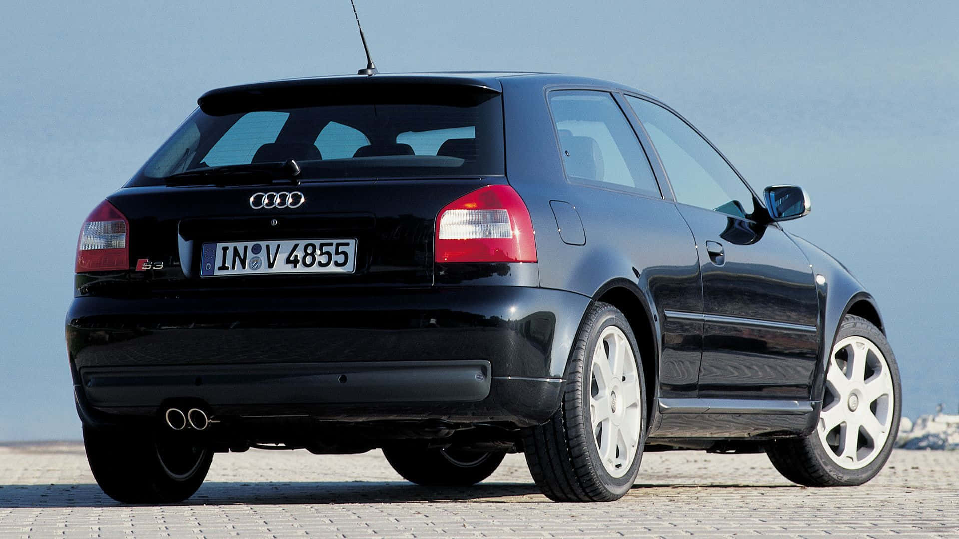 Audi S3, black, paved surface, Full HD Desktop Wallpaper
