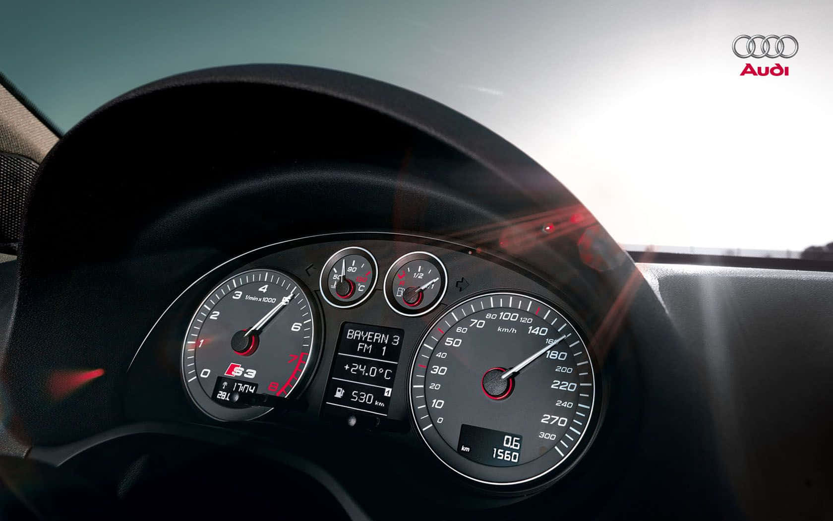 Audi S3, dashboard, glowing gauges, HD Desktop Wallpaper