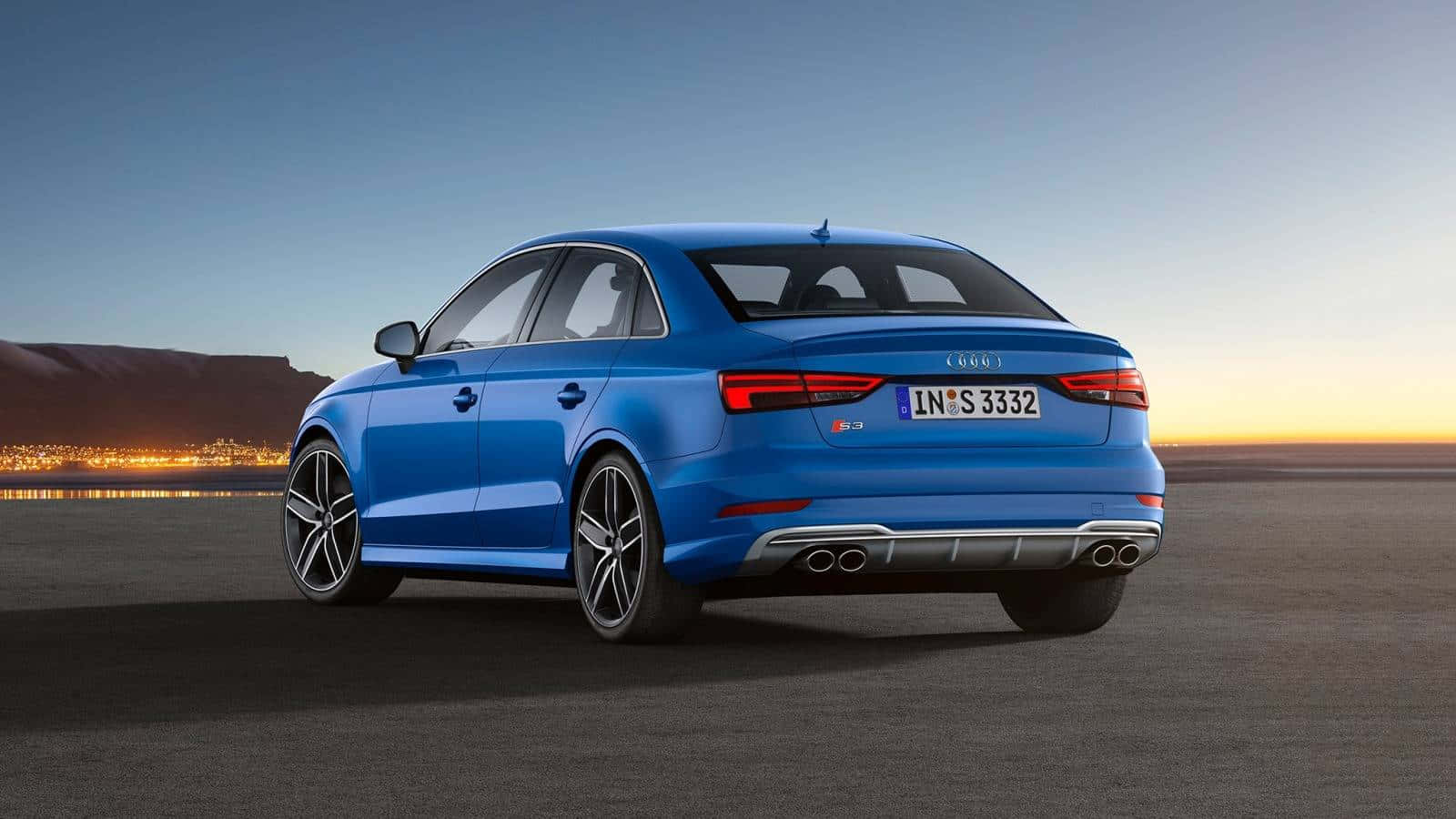 Audi S3, blue, desert road, HD Desktop Wallpaper
