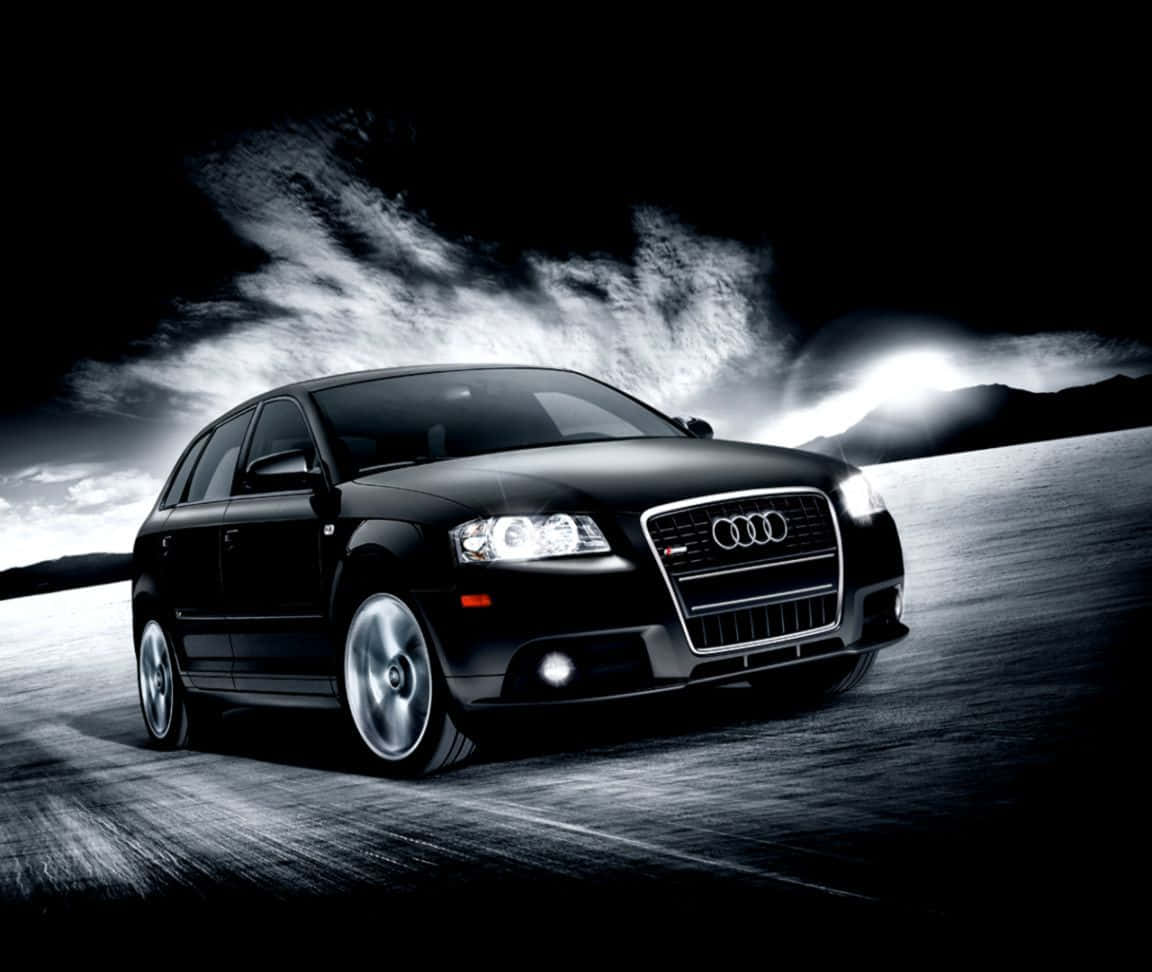 Audi S3, black, dark road, SD Desktop Wallpaper