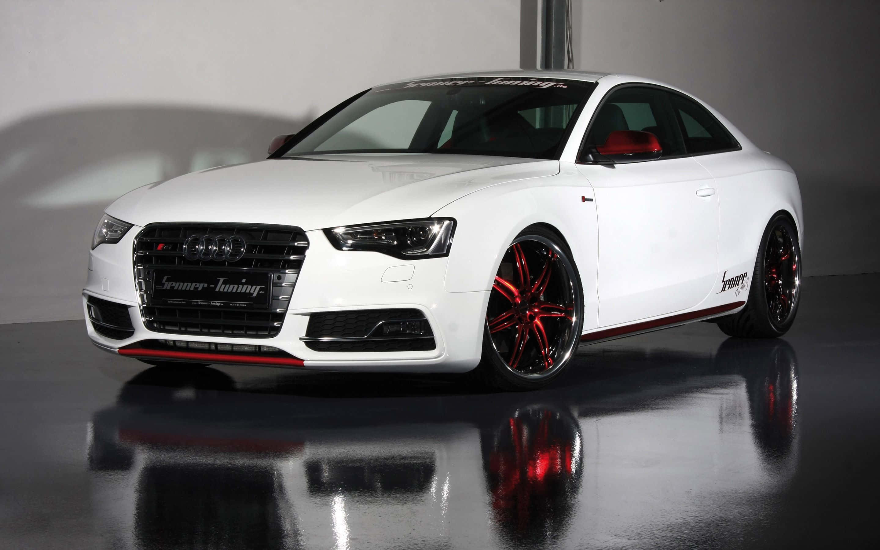 Audi S6, white, red accents, 2K Desktop Wallpaper