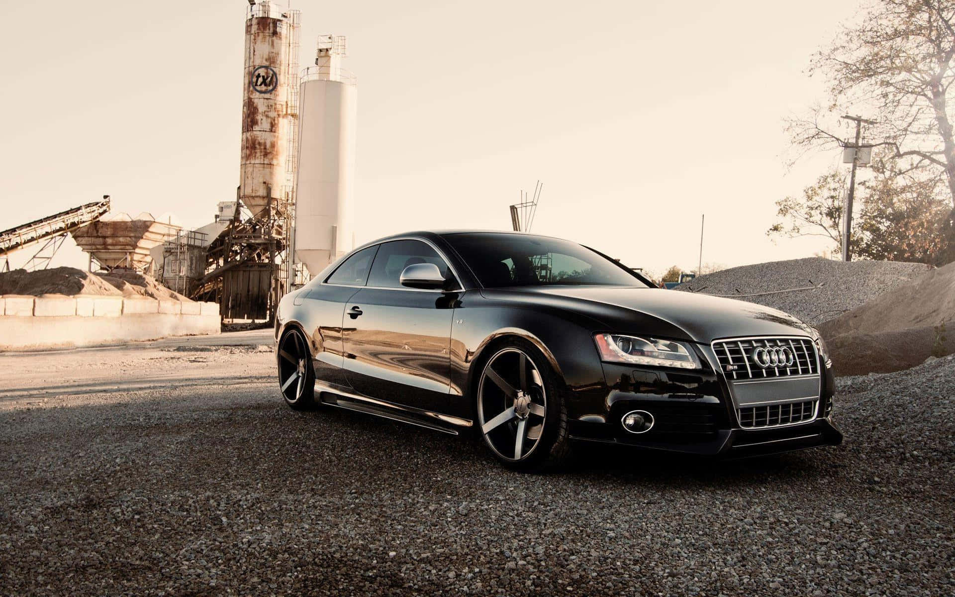 Audi S6, black, gravel, Full HD Desktop Wallpaper