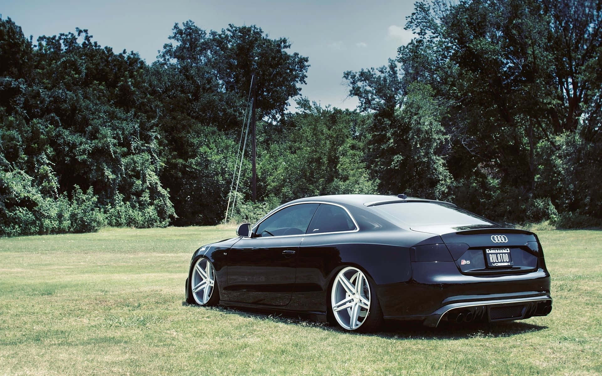 Audi S6, black, silver rims, Full HD Desktop Wallpaper
