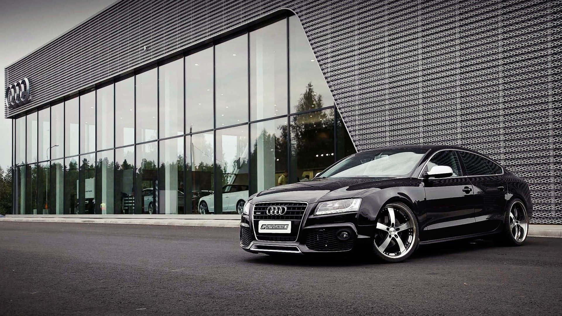 Audi S6, black, custom wheels, Full HD Desktop Wallpaper