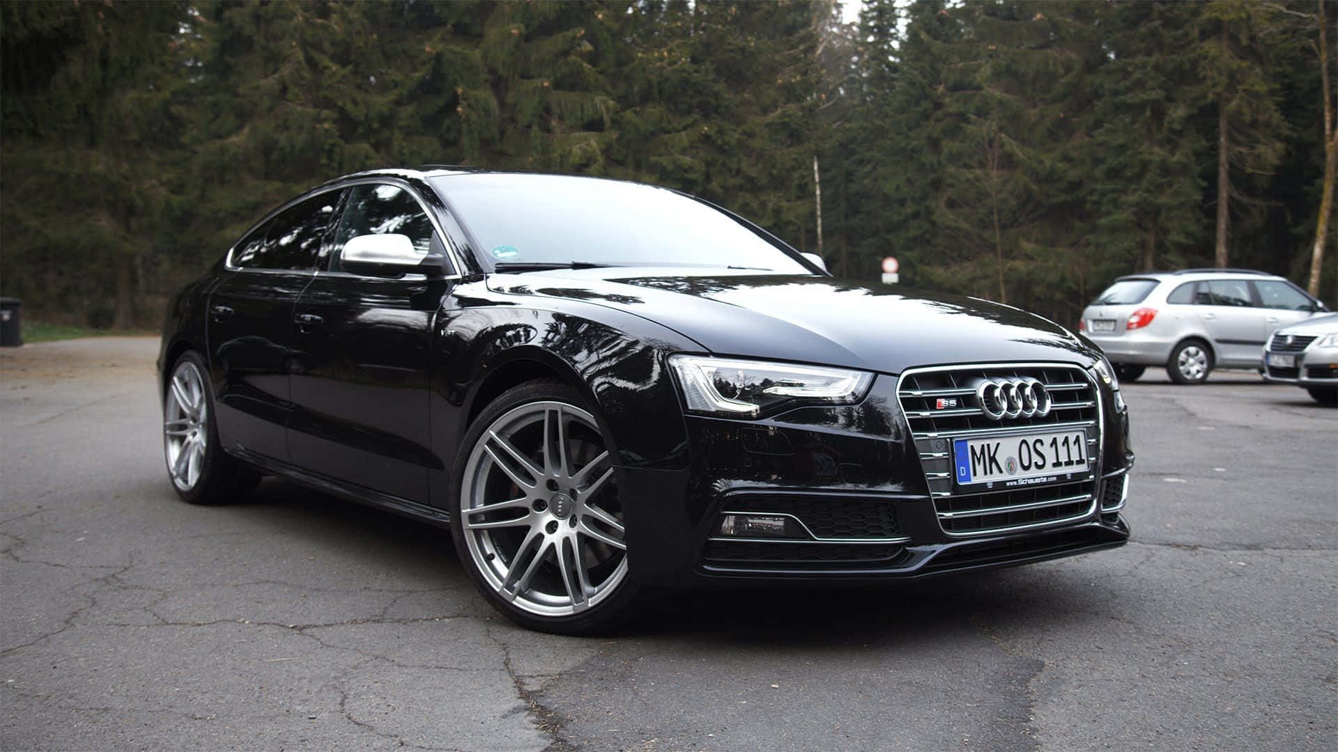Audi S6, black, silver rims, Full HD Desktop Wallpaper