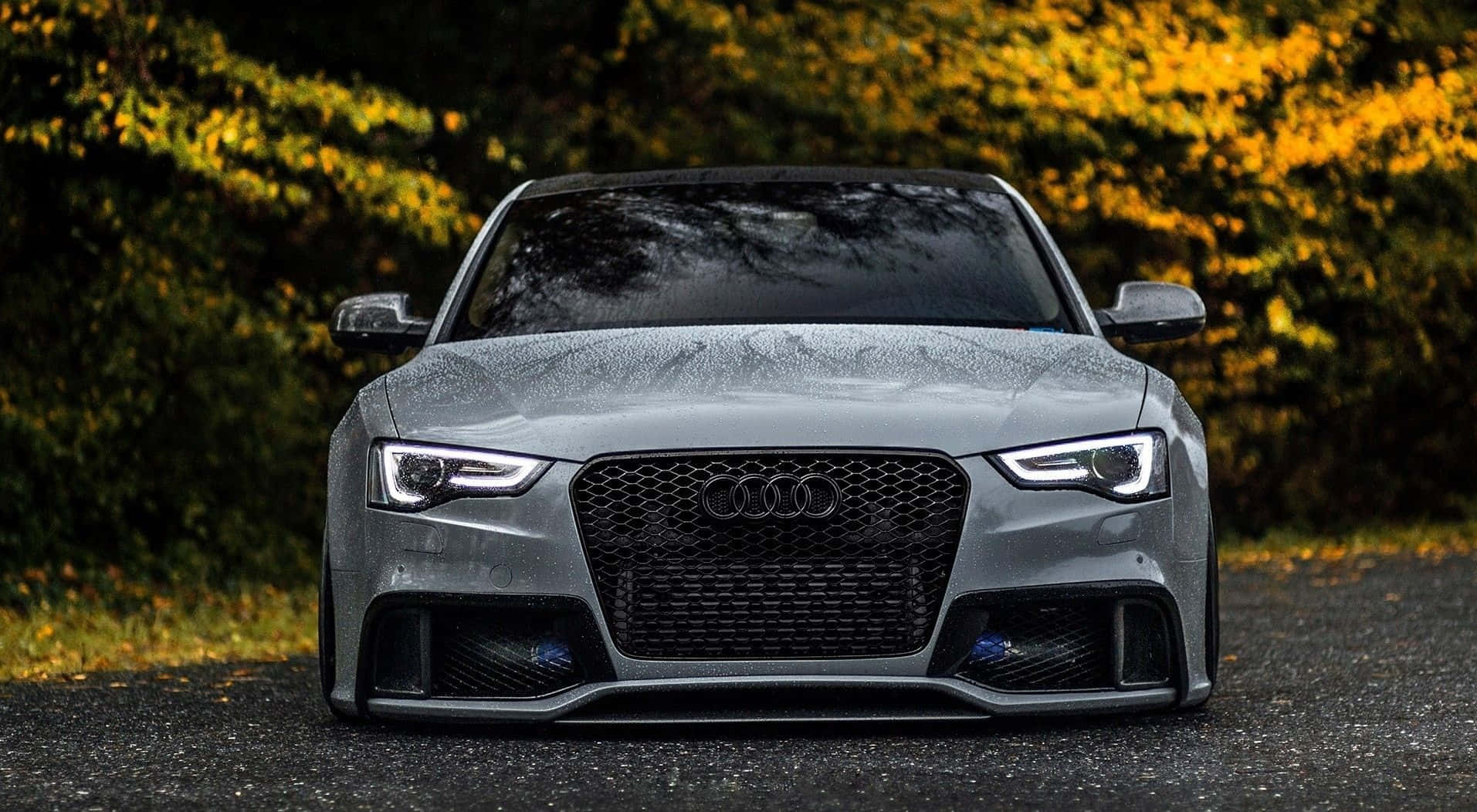 Audi S6, silver, raindrops, HD Desktop Wallpaper