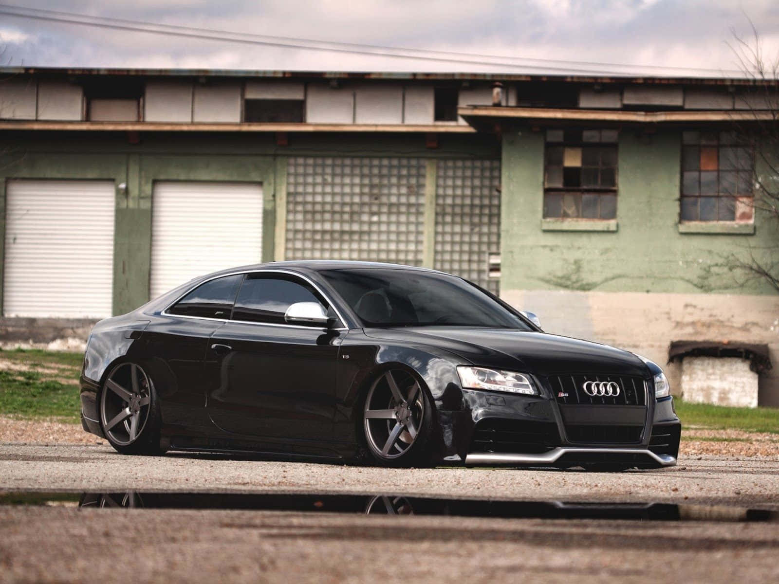 Audi S6, black, custom wheels, HD Desktop Wallpaper