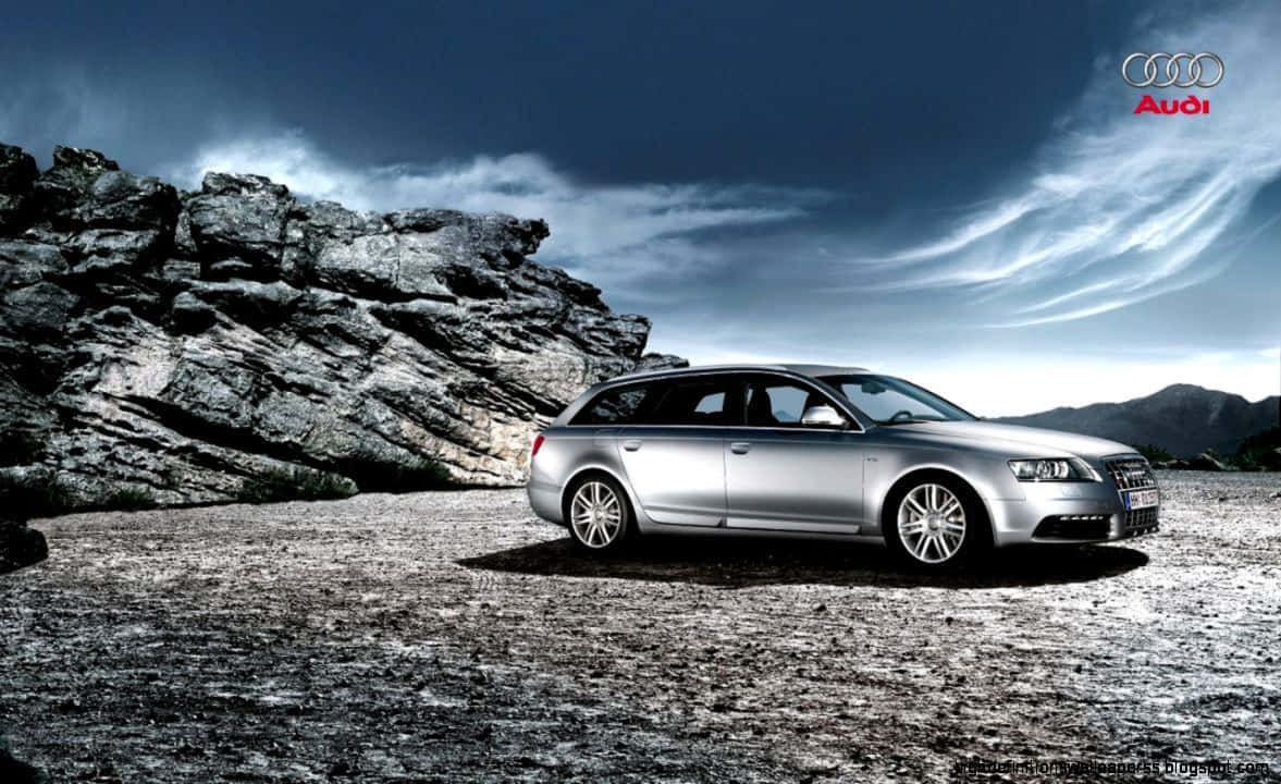 Audi S6, silver, station wagon, SD Desktop Wallpaper