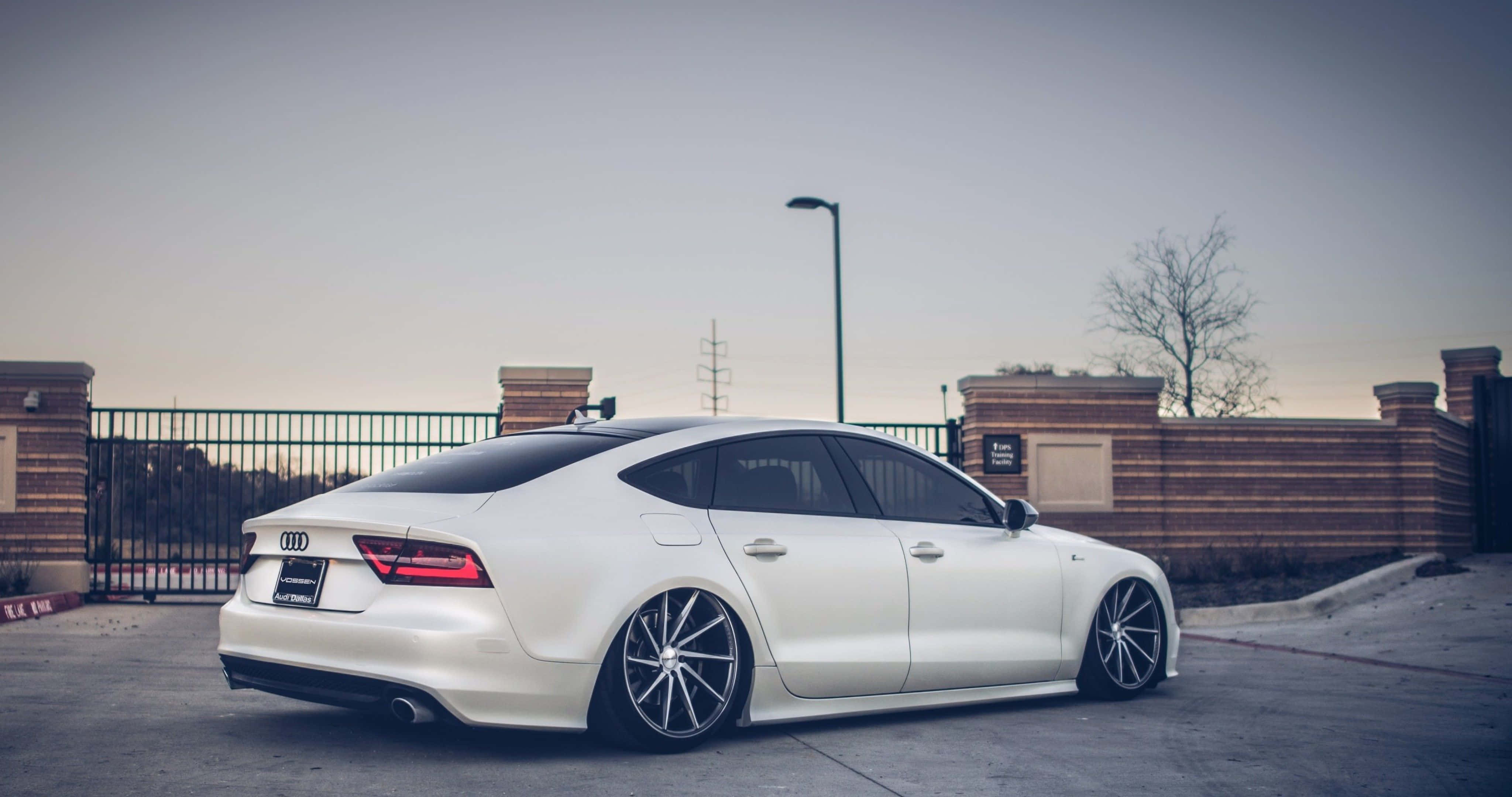 Audi S7, white, custom wheels, 4K Desktop Wallpaper