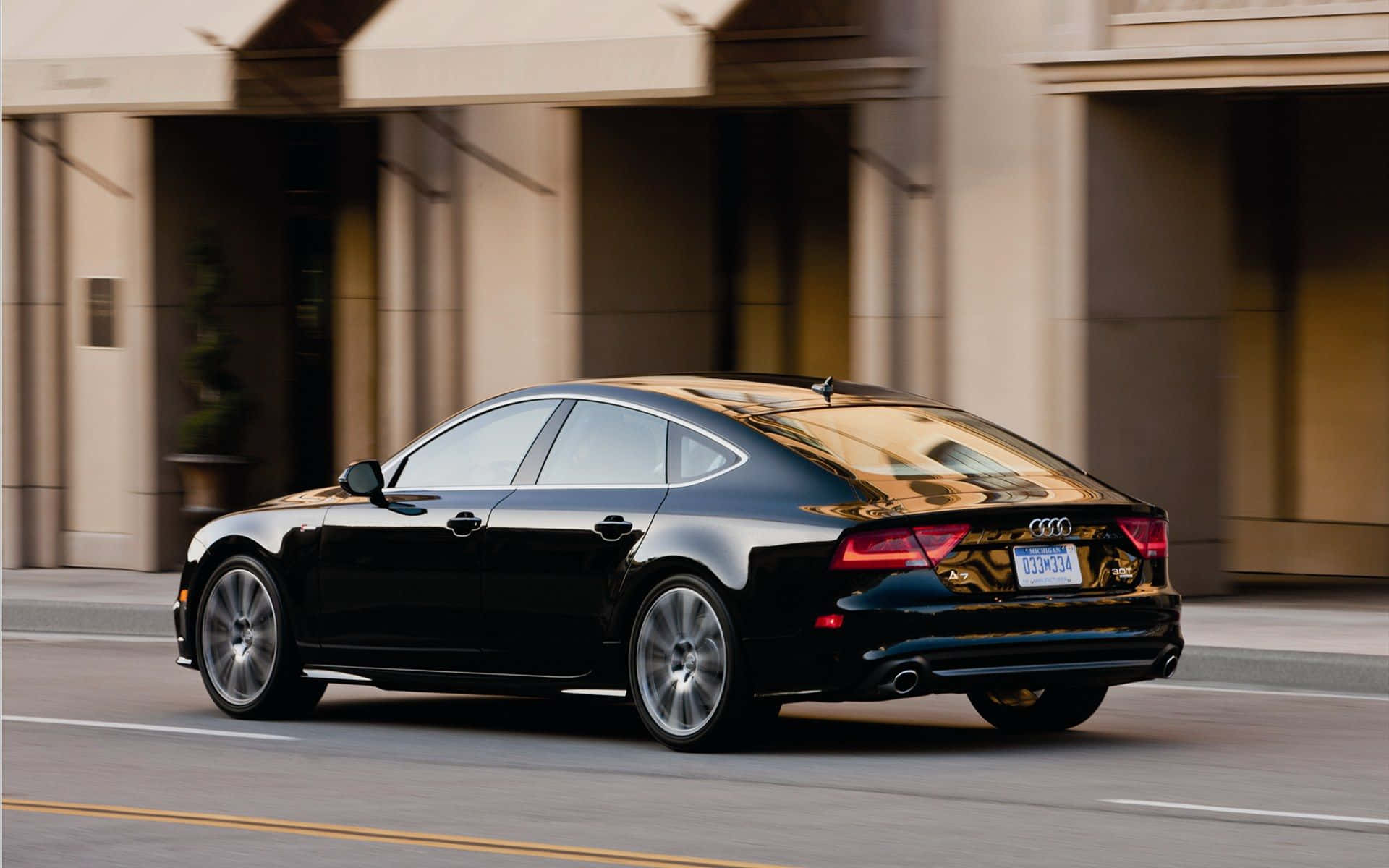 Audi S7, black, urban street, Full HD Desktop Wallpaper