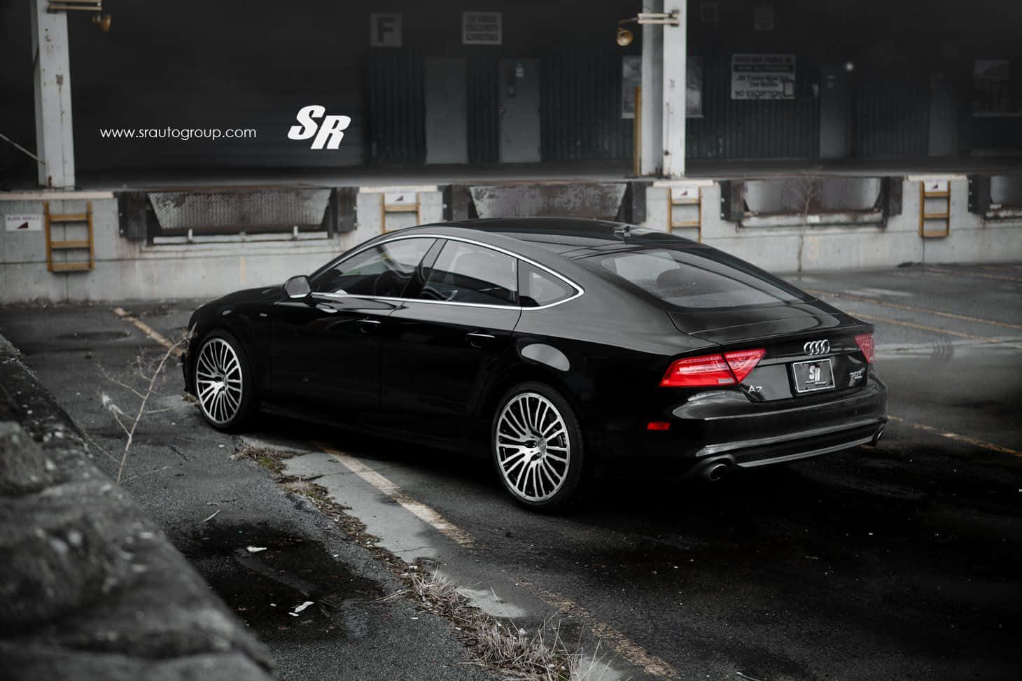 Audi S7, black, urban lot, HD Desktop Wallpaper