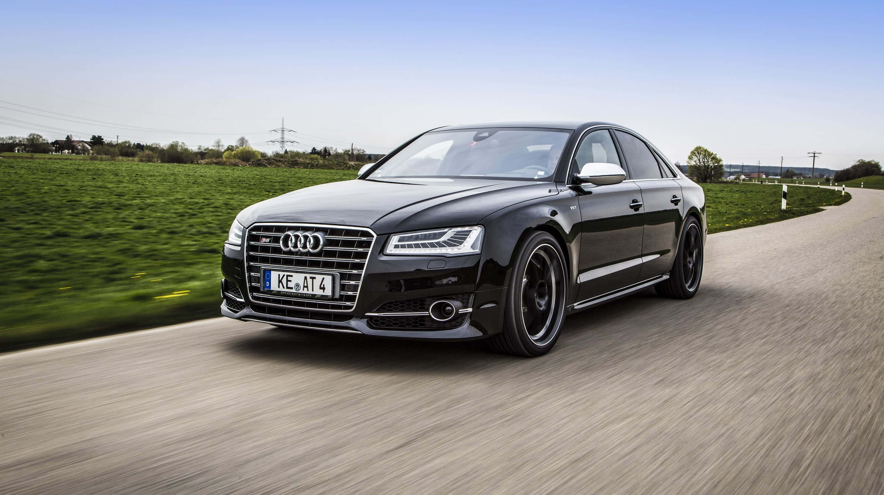 Audi S8, black, sleek, 2K Desktop Wallpaper