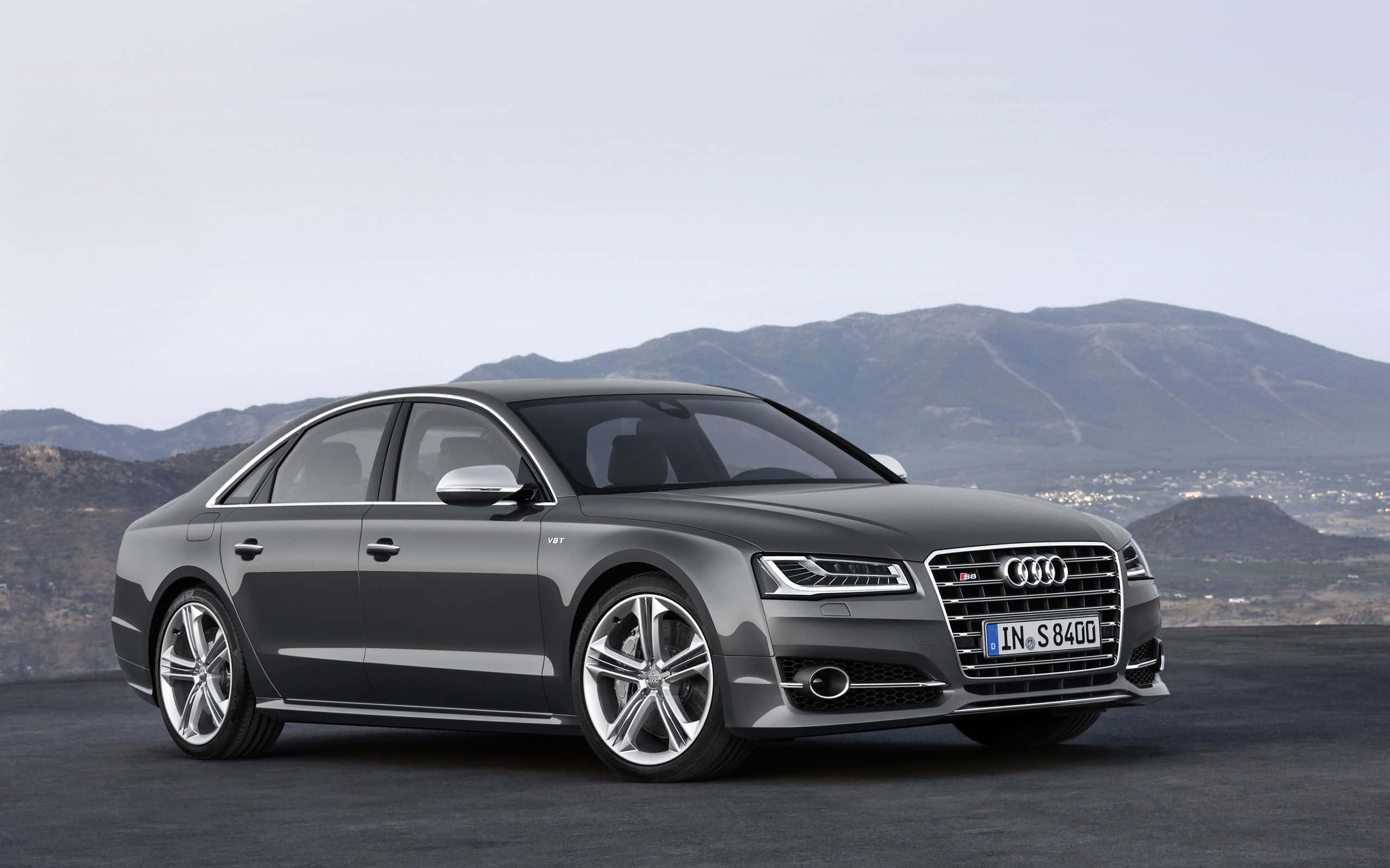 Audi S8, gray, dark surface, 2K Desktop Wallpaper