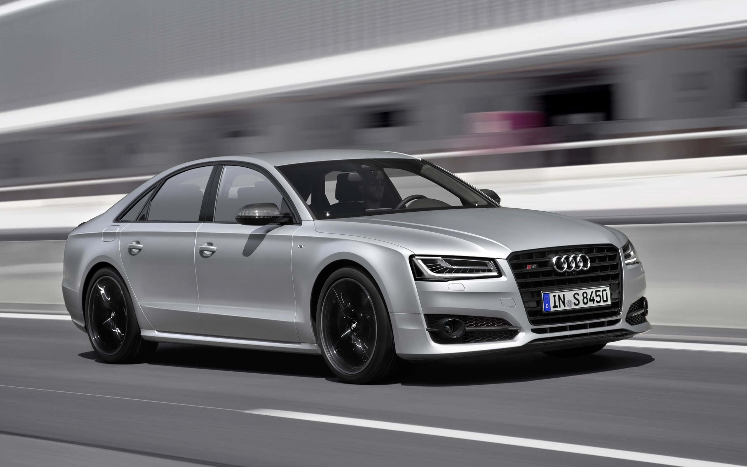 Audi S8, silver, sports sedan, 2K Desktop Wallpaper