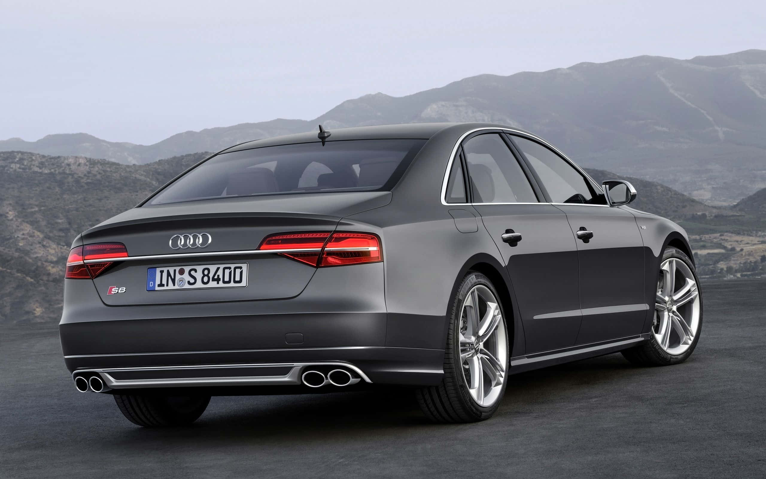 Audi S8, gray, paved road, 2K Desktop Wallpaper