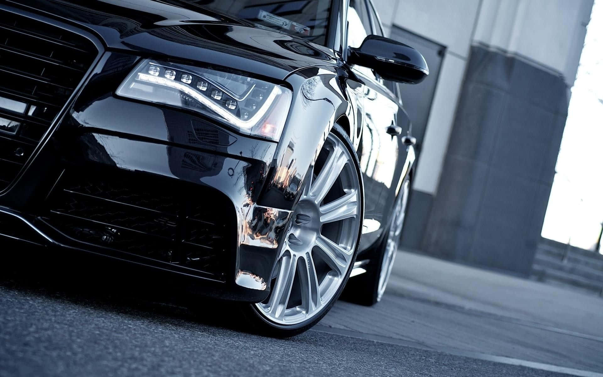 Audi S8, black, custom silver wheels, Full HD Desktop Wallpaper