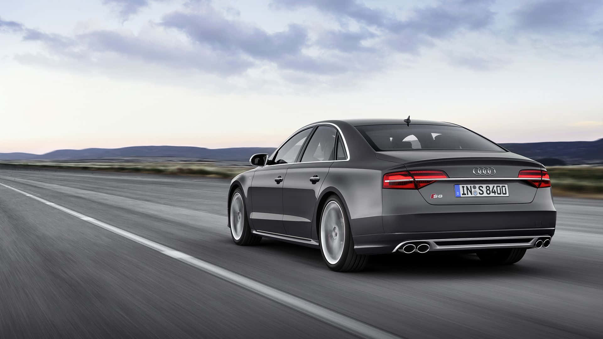 Audi S8, gray, dusk, Full HD Desktop Wallpaper
