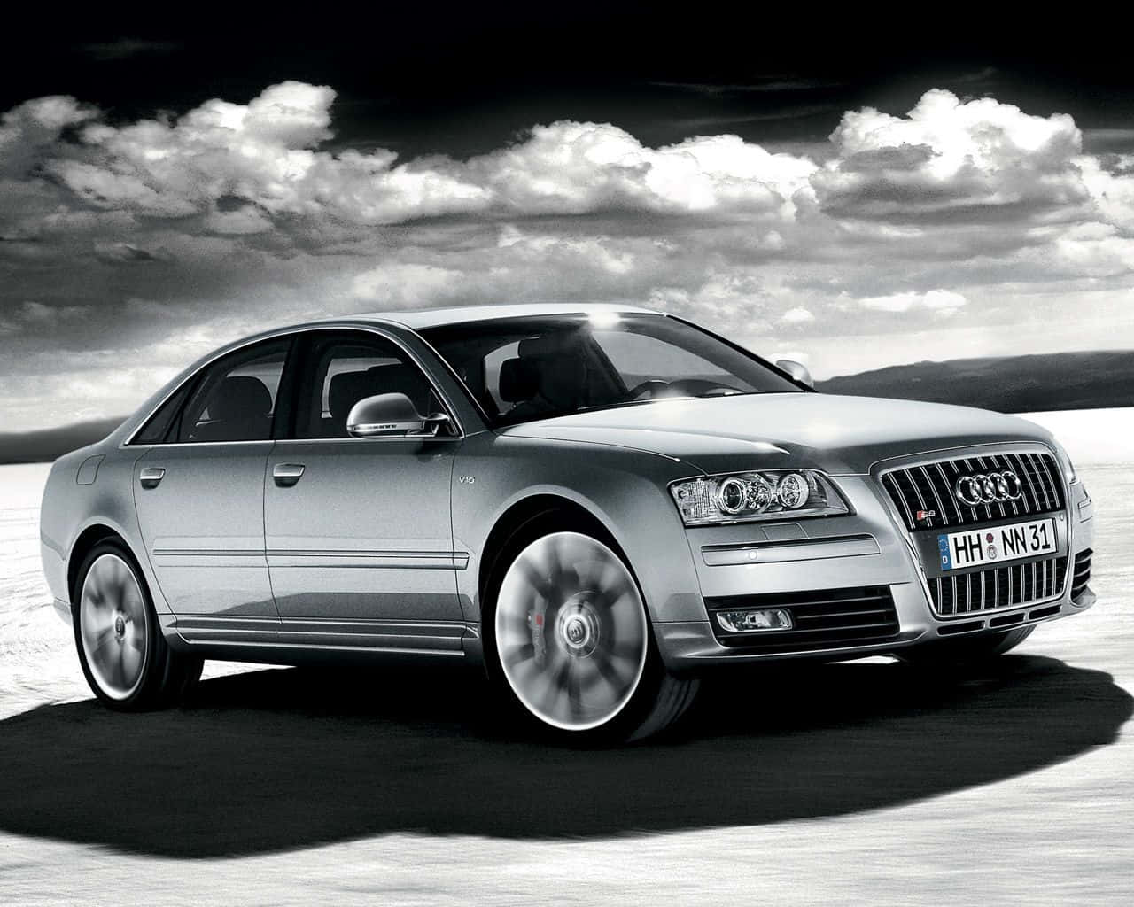 Audi S8, silver, snowy plain, HD Desktop Wallpaper