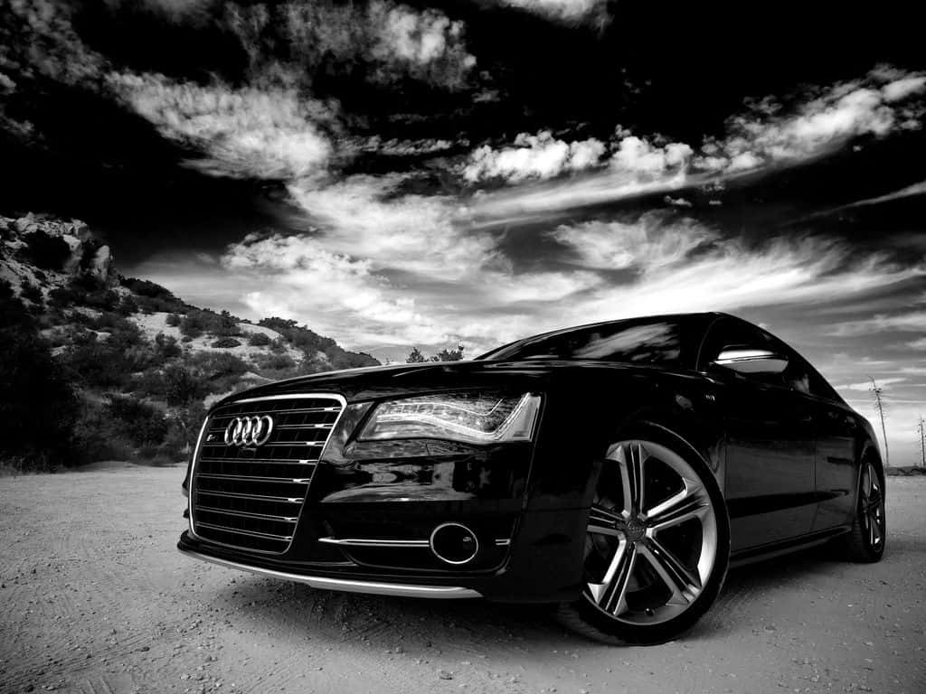 Audi S8, black, dusty road, SD Desktop Wallpaper