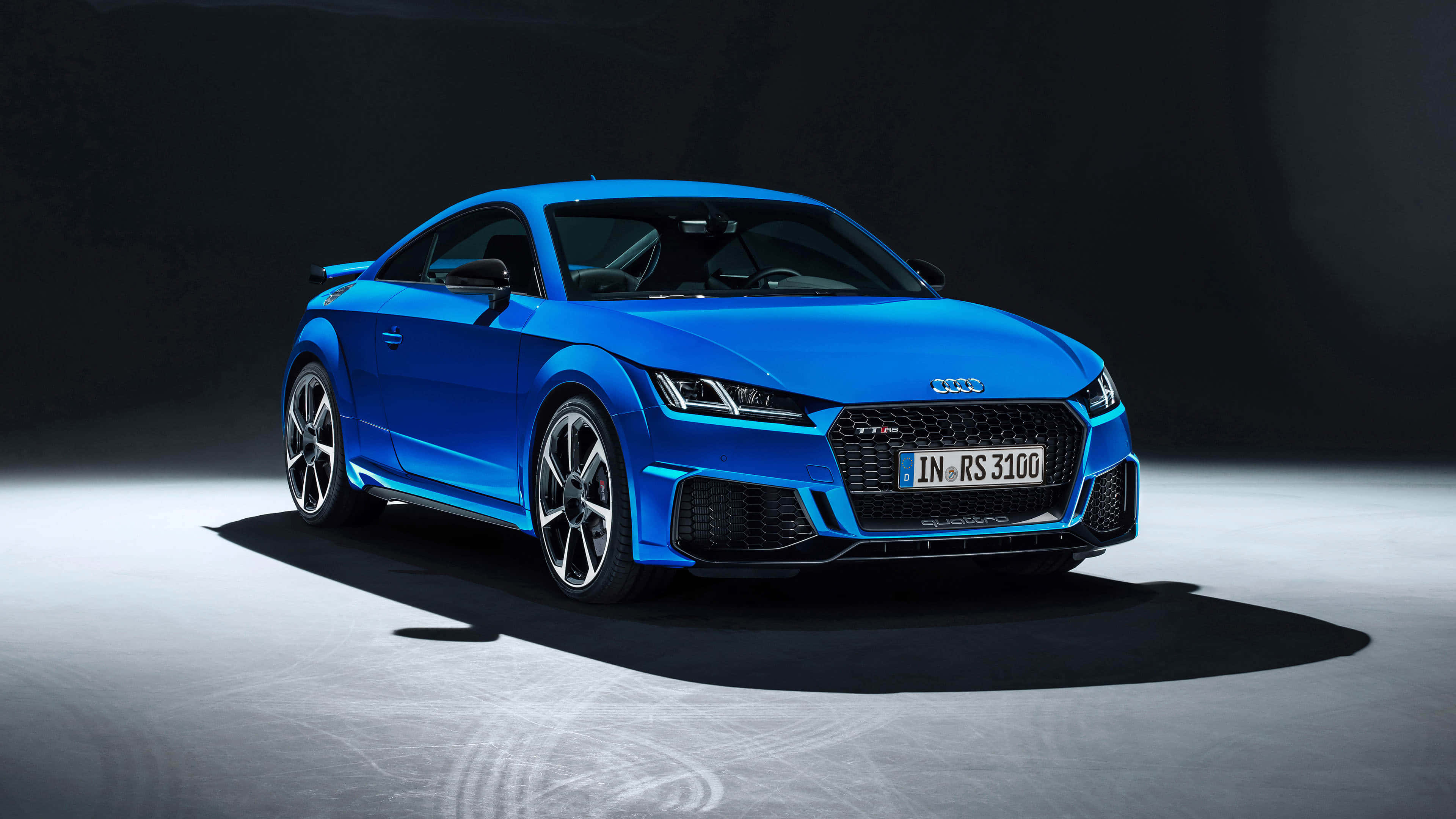 Audi TT RS, vibrant blue, 3100 sports car, 4K Desktop Wallpaper