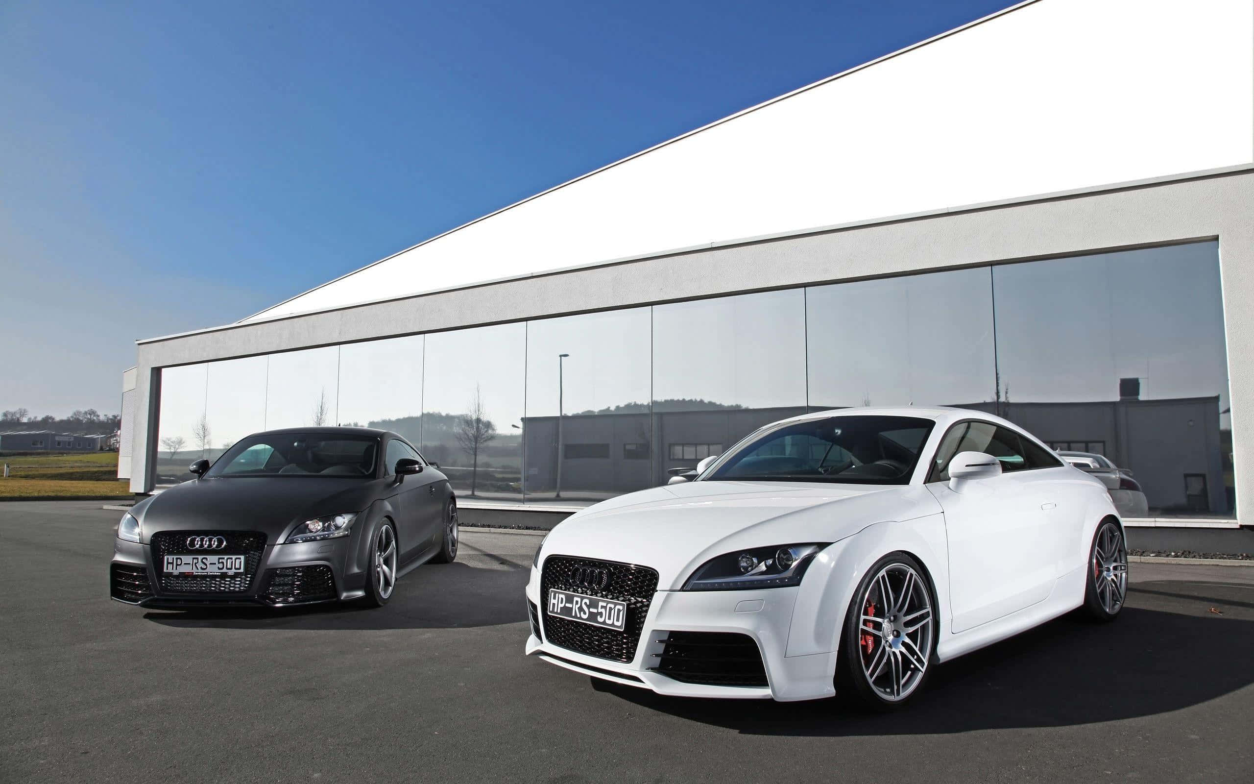Audi TT RS, matte black, glossy white, 2K Desktop Wallpaper