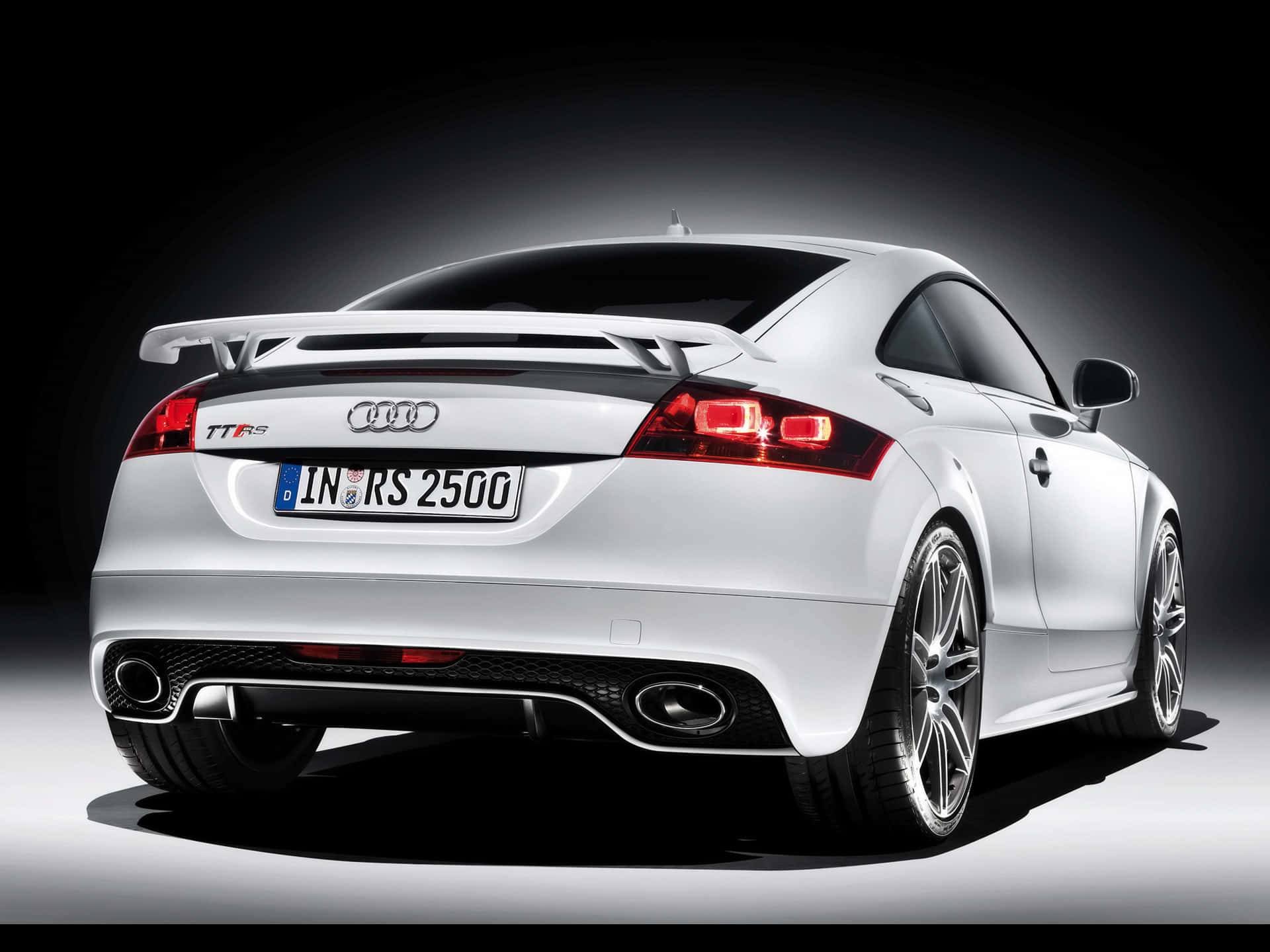 Audi TT RS, white, glowing red taillights, Full HD Desktop Wallpaper