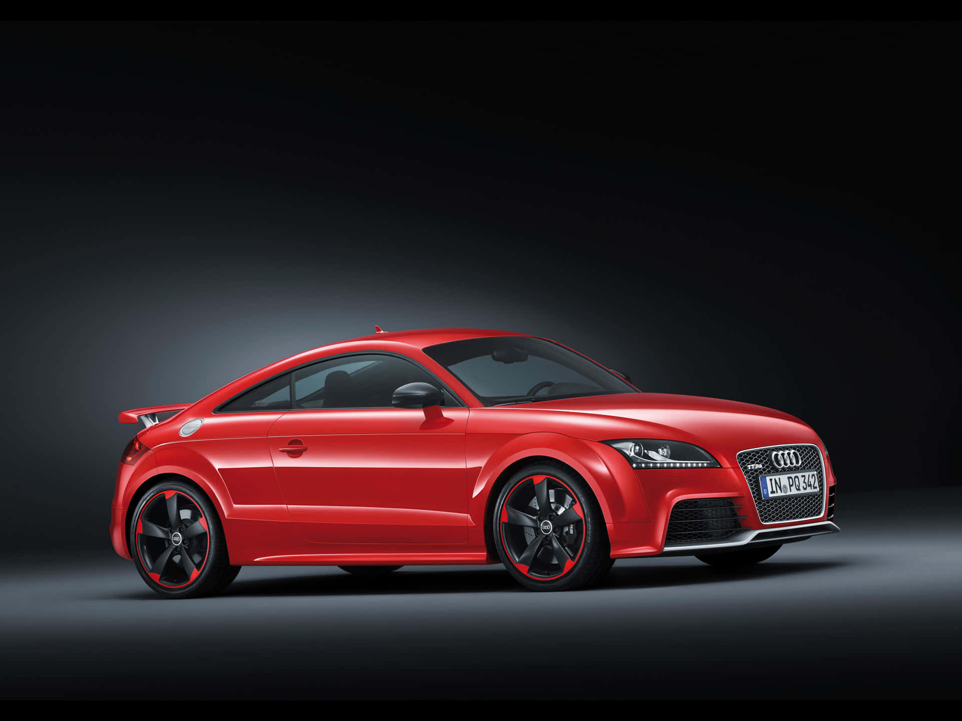 Audi TT RS, glossy red, black accents, Full HD Desktop Wallpaper