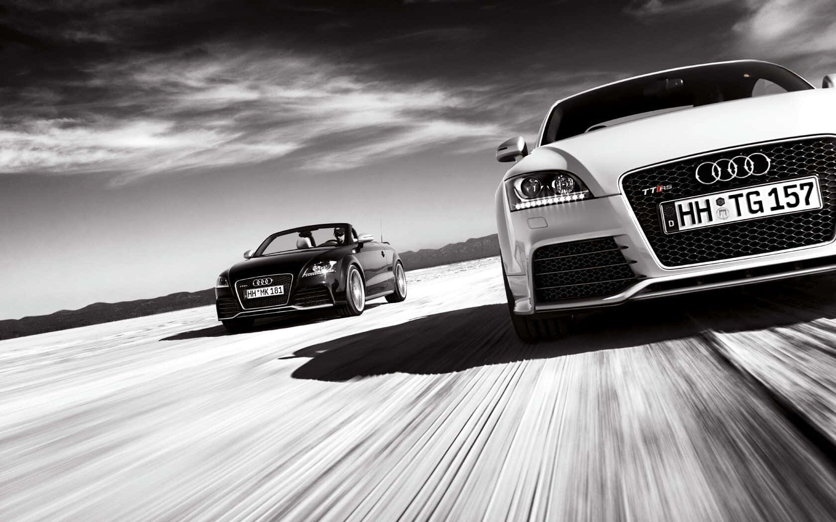 Audi TT RS, desert, motion blur, HD Desktop Wallpaper