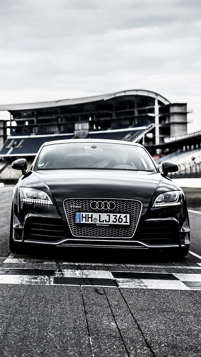 Audi TT RS, black, racetrack, HD Phone Wallpaper