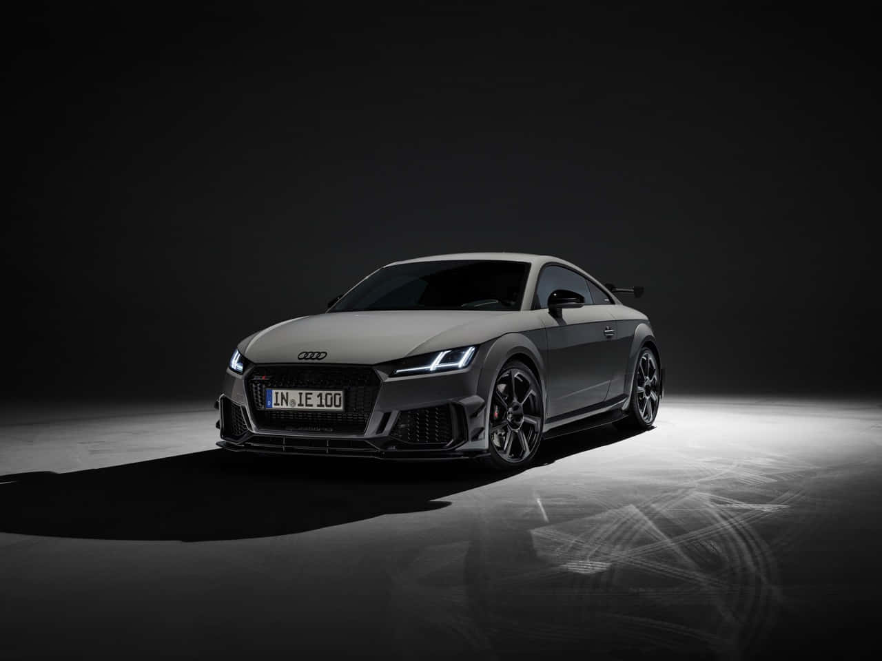 Audi TT RS, gray, spotlights, HD Desktop Wallpaper