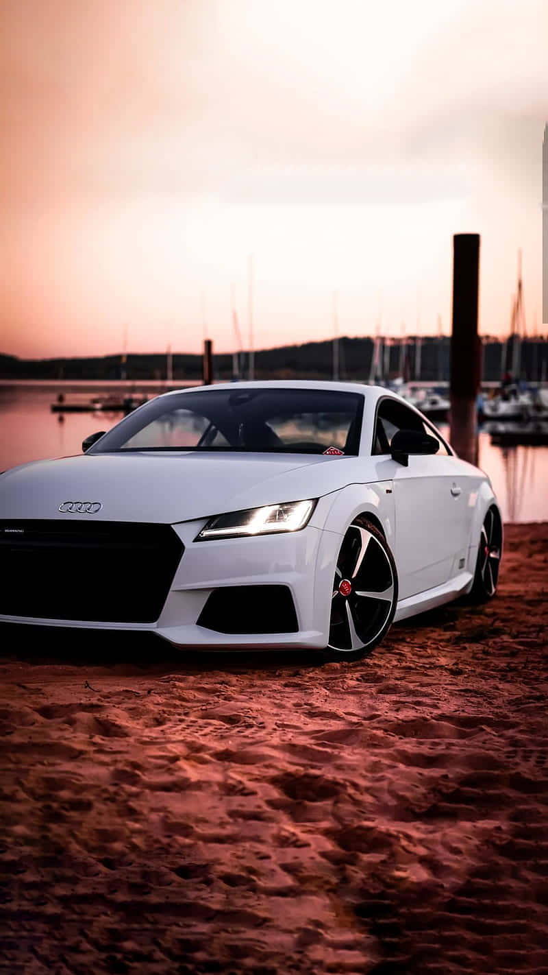 Audi TT RS, white, reddish sand, HD Phone Wallpaper