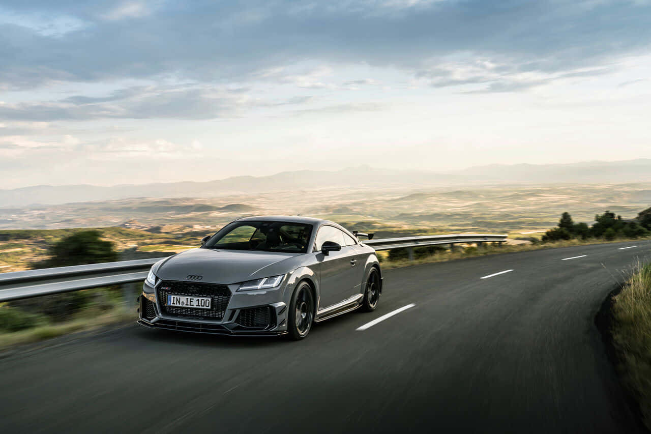 Audi TT RS, silver, winding mountain road, HD Desktop Wallpaper