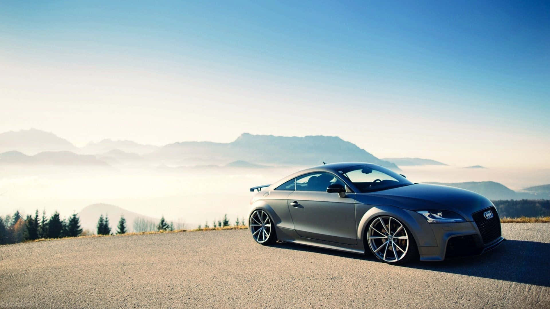 Audi TT, silver, mountain road, Full HD Desktop Wallpaper