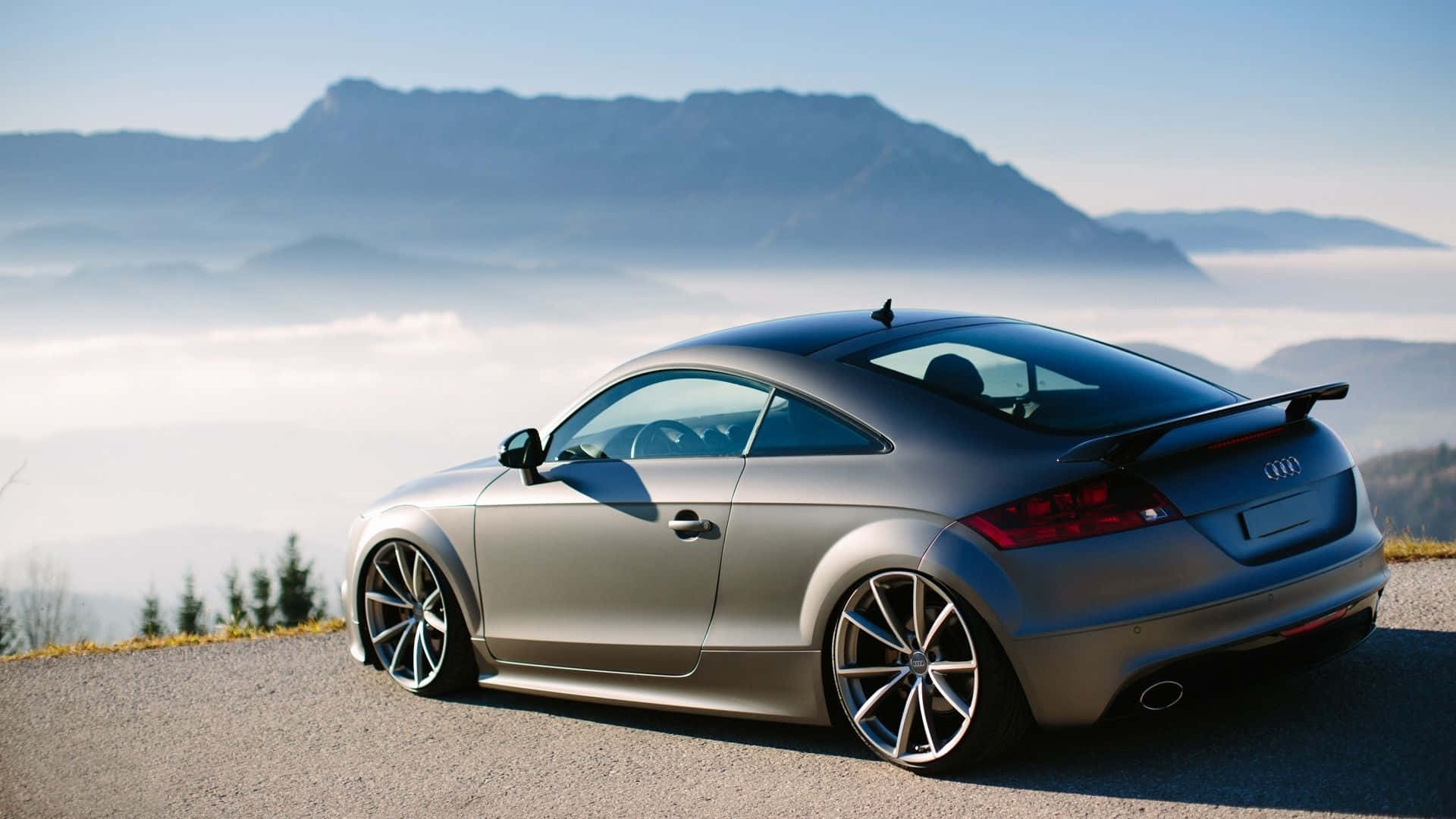 Audi TT, silver, mountain road, Full HD Desktop Wallpaper