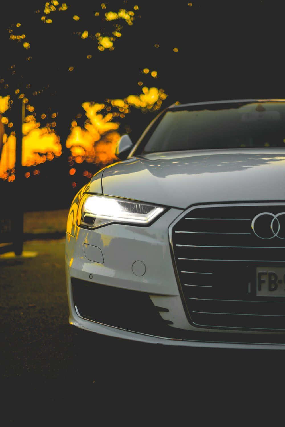 Audi, white, front grille, HD Phone Wallpaper