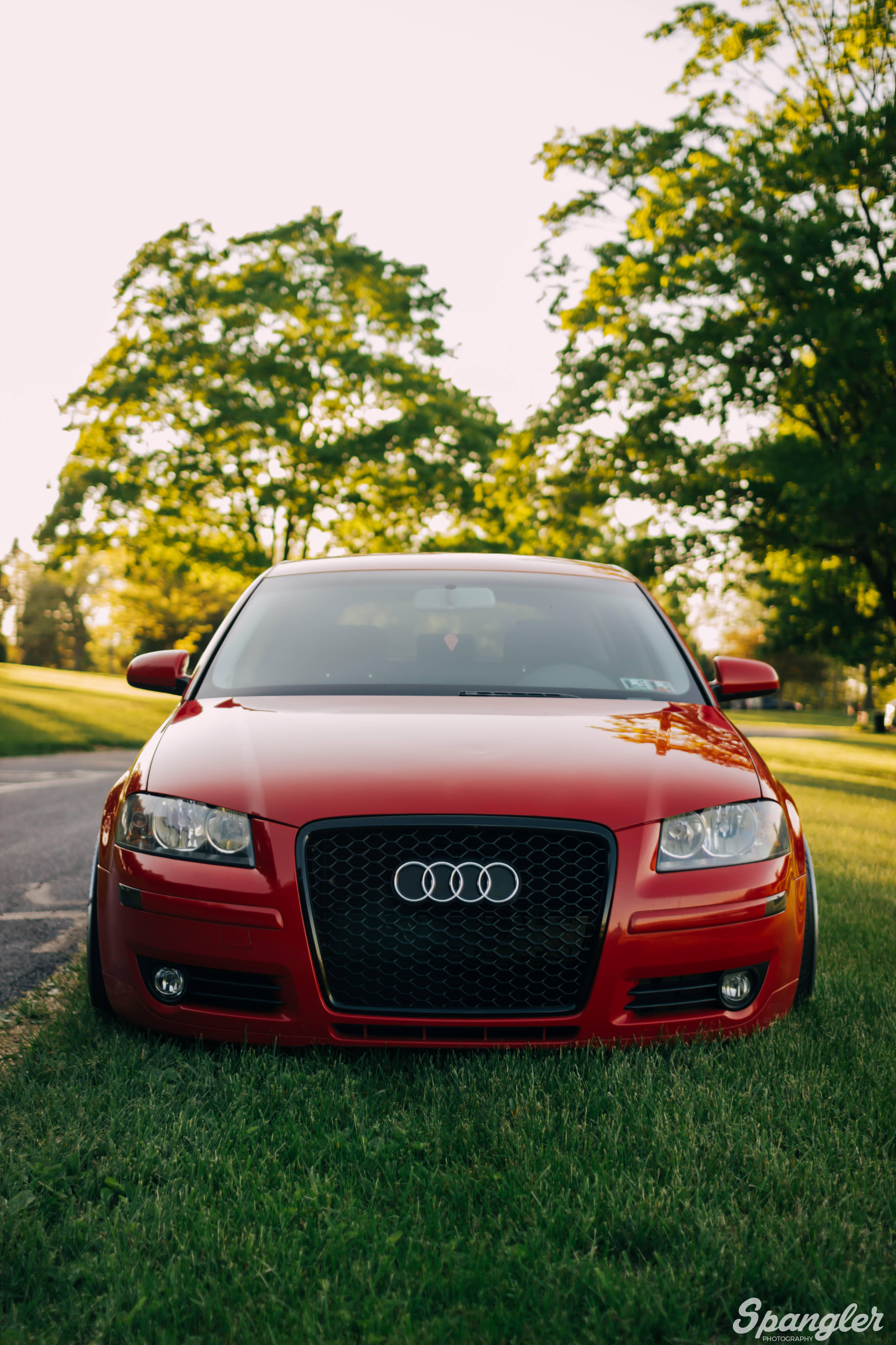 Audi, red front bumper, glossy red, 5K Phone Wallpaper