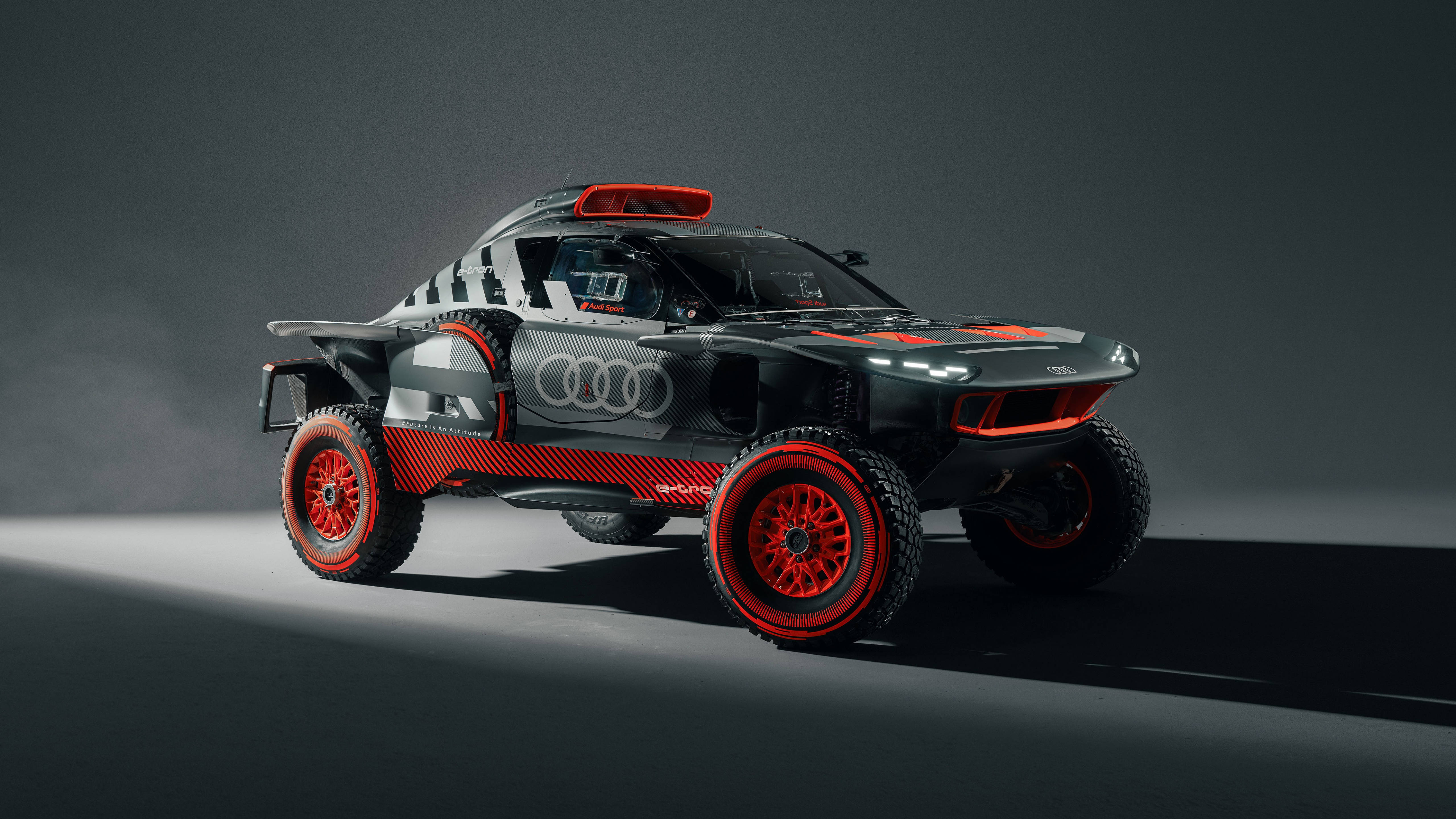 Audi, black and red, carbon fiber details, 5K Desktop Wallpaper